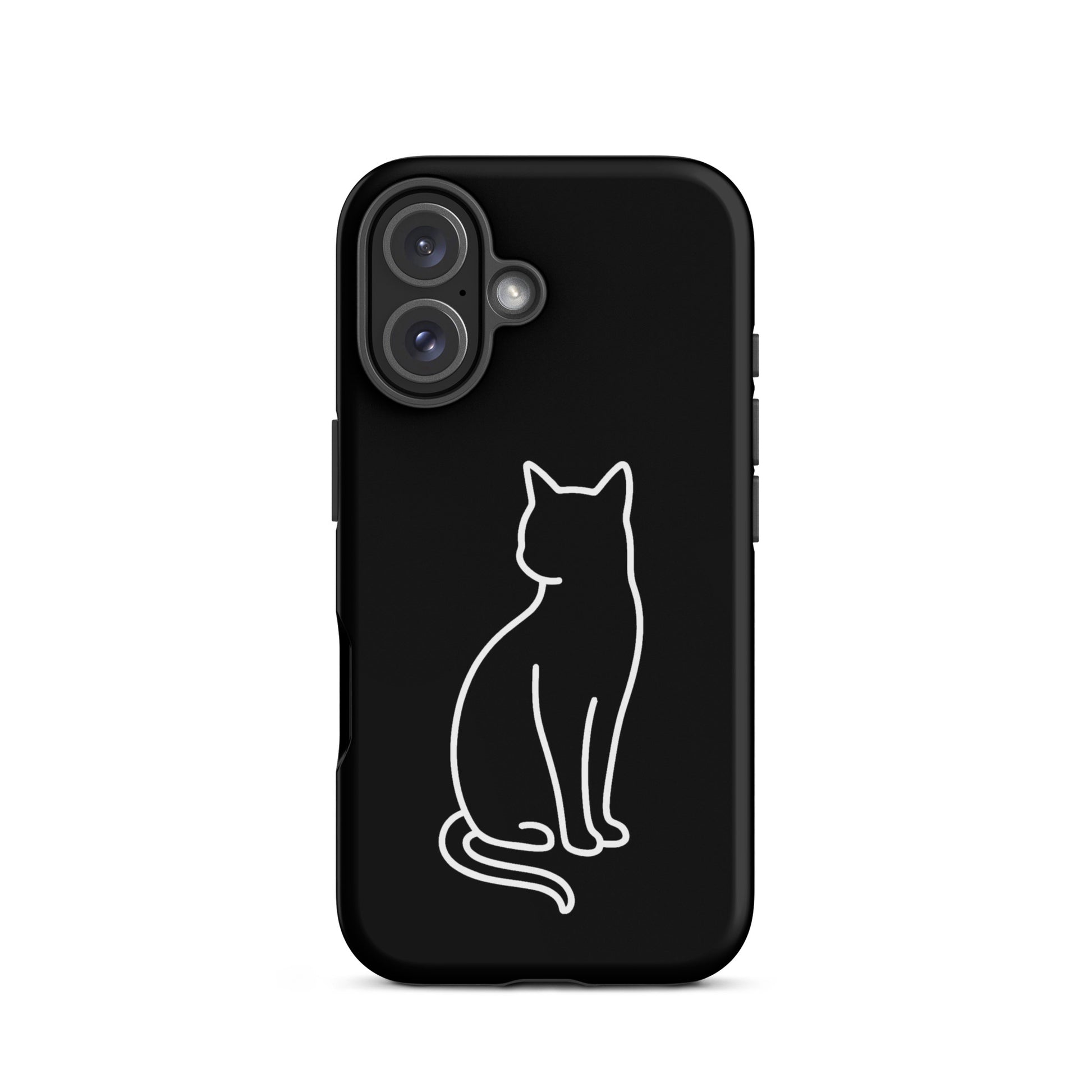 Phone Case for iPhone featuring a minimalist sitting cat design, perfect for modern pet lovers.
