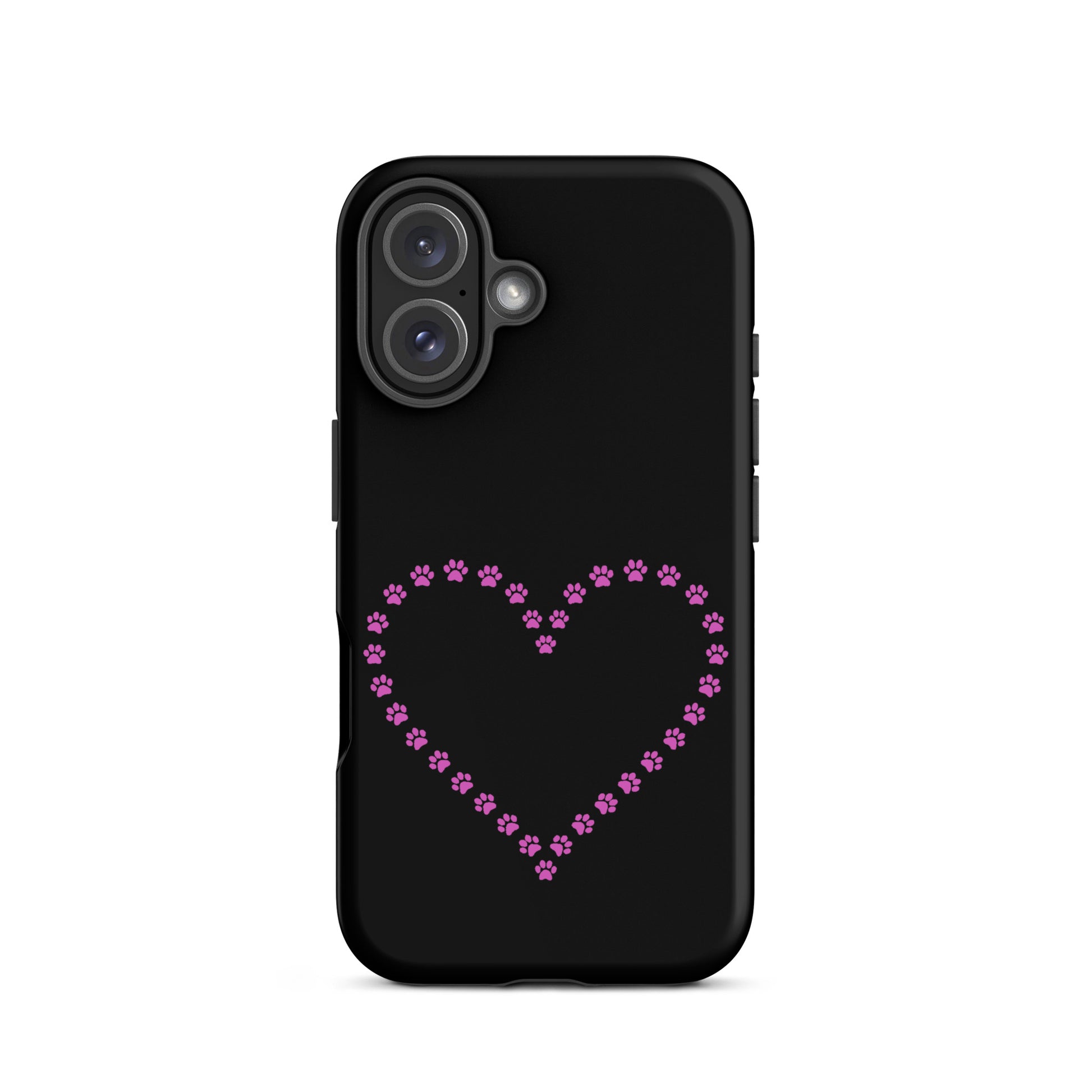 Phone Case for iPhone featuring a cute paw print heart design for pet lovers, perfect for showcasing love for pets.