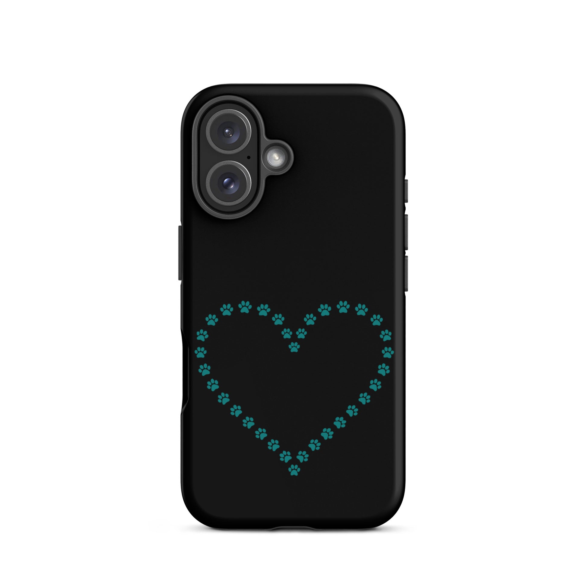 Phone Case for iPhone featuring cute paw print heart design, perfect for pet lovers.