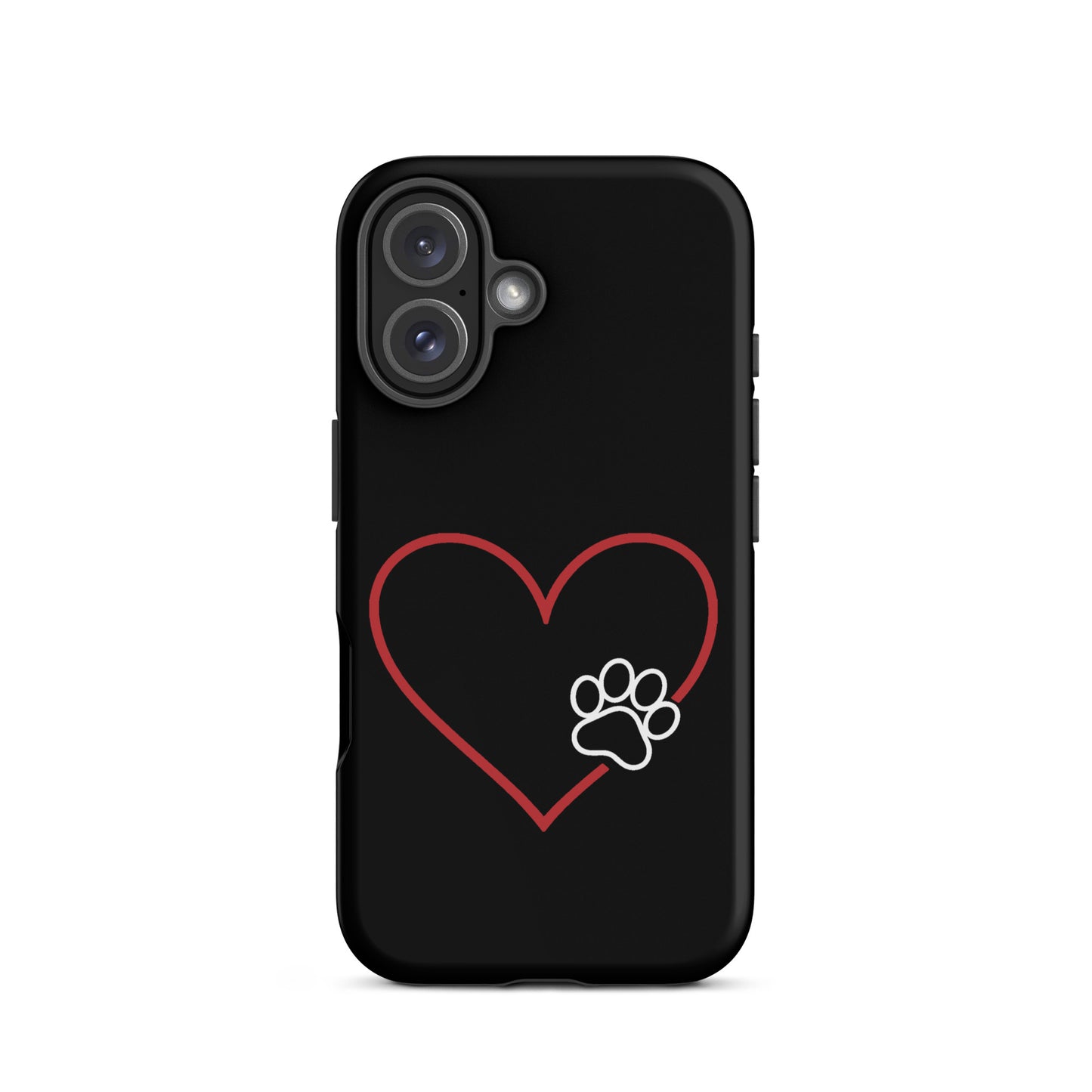 Phone Case with heart and paw print design for pet lovers and iPhone protection.