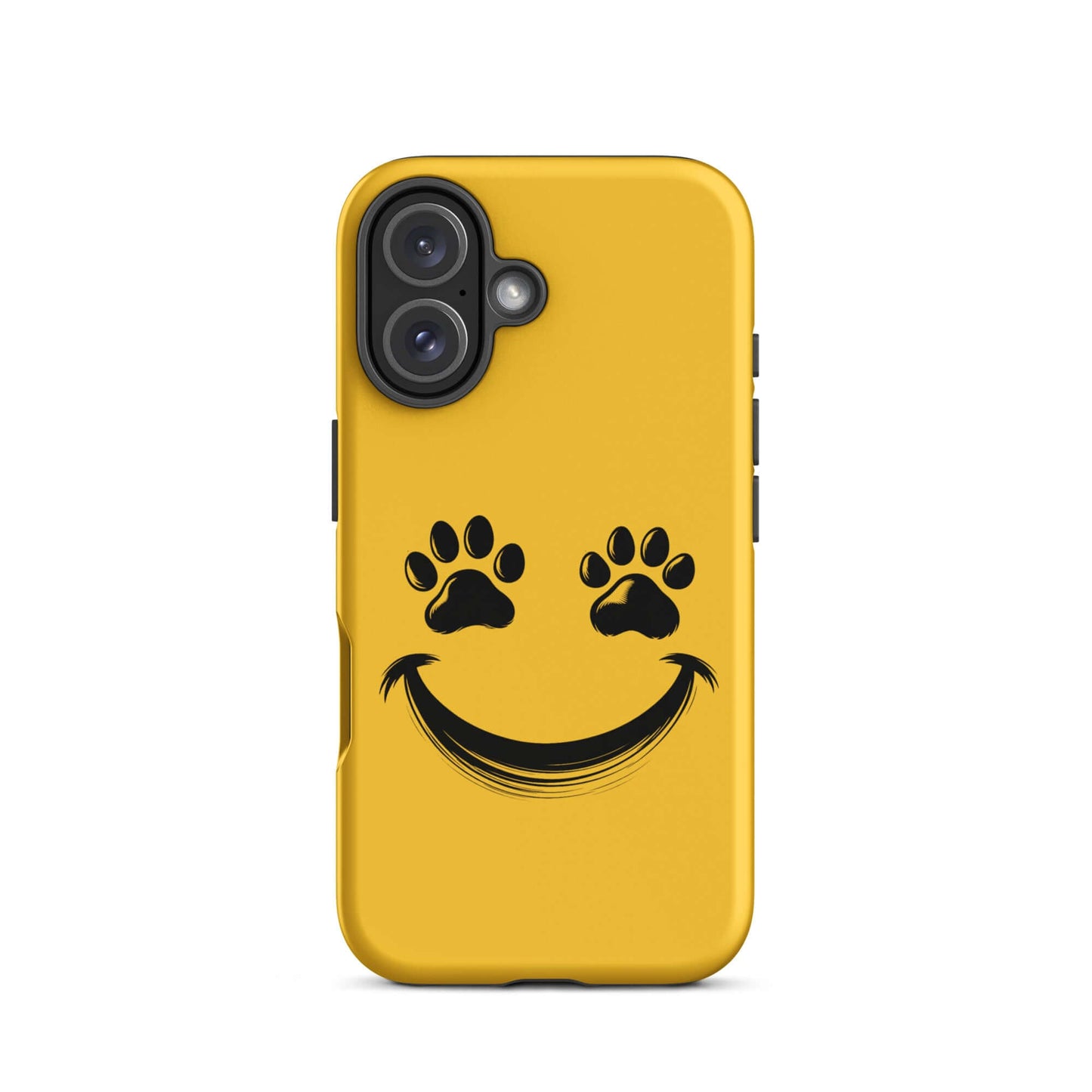 Phone Case for iPhone with smiley face and paw print design, perfect for playful pet lovers seeking durable and stylish protection.