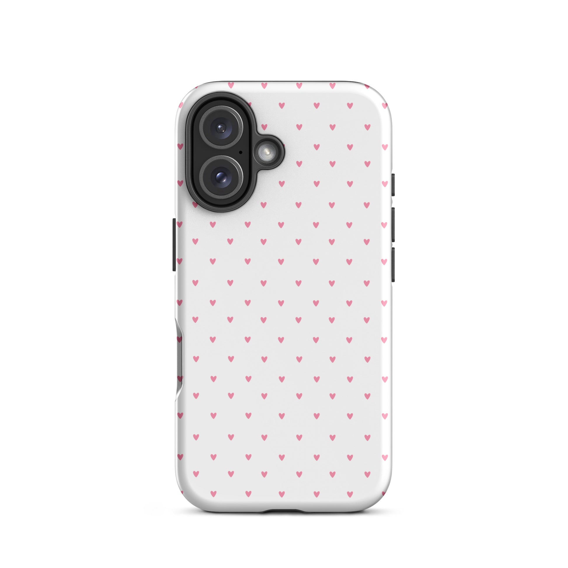 Phone Case for iPhone with heart-dot pattern featuring tiny hearts on a bold background, combining cute and modern minimalist style.