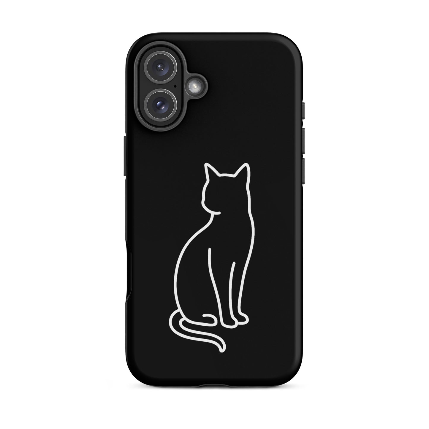 Phone Case for iPhone featuring a minimalist cat design, perfect for modern pet lovers.