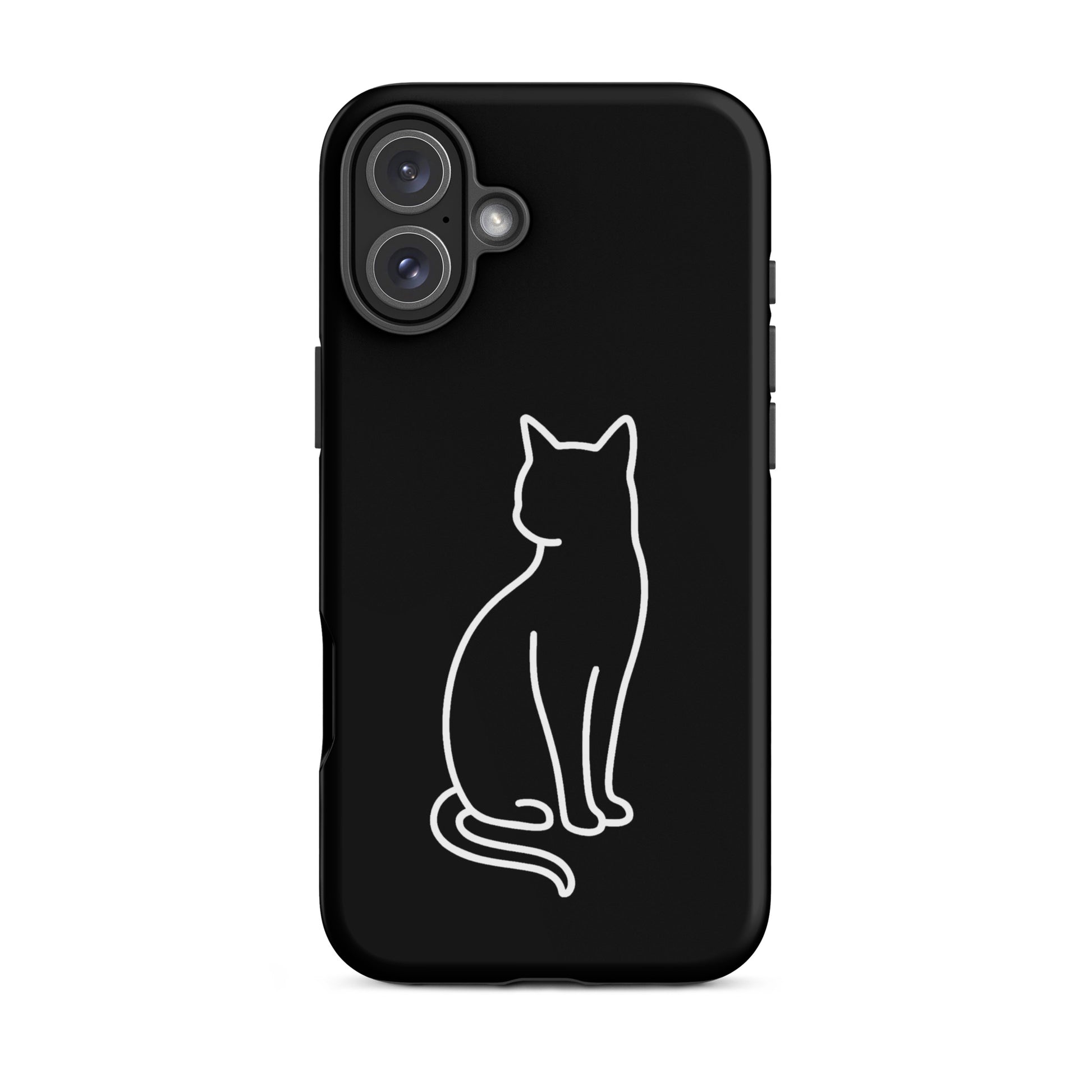 Phone Case for iPhone featuring a minimalist cat design, perfect for modern pet lovers.