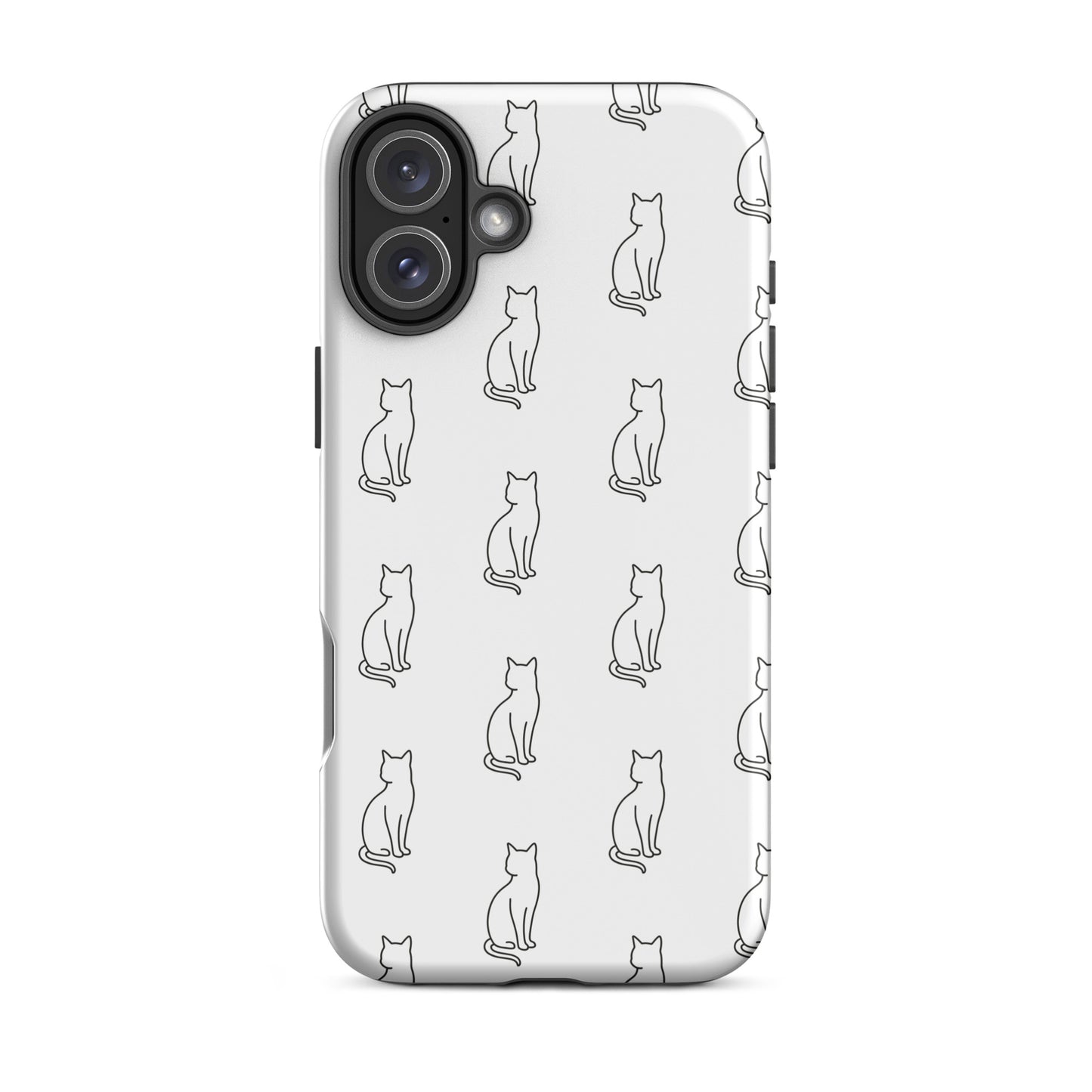 Phone Case for iPhone featuring a minimalist sitting cat pattern, perfect for feline fans.