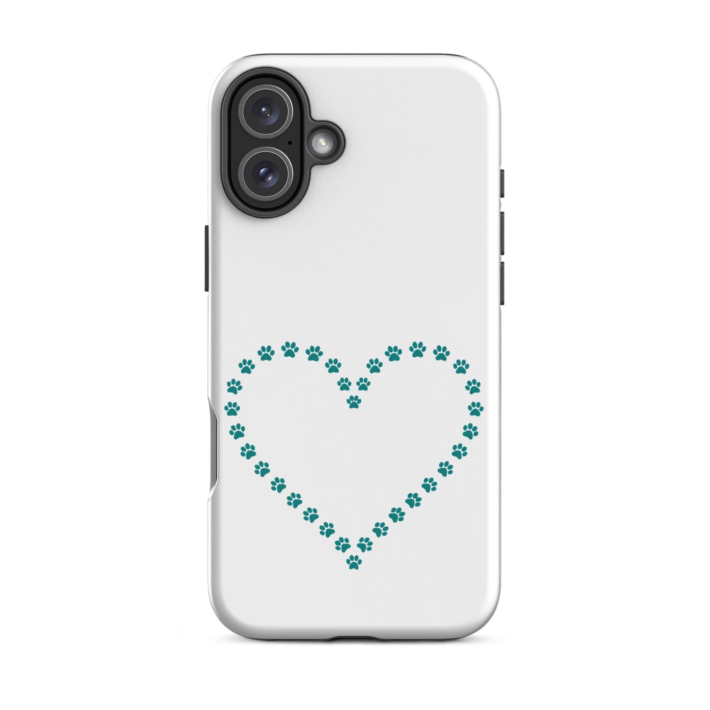 Phone Case featuring a cute paw print heart design for pet lovers, ideal for iPhone protection.