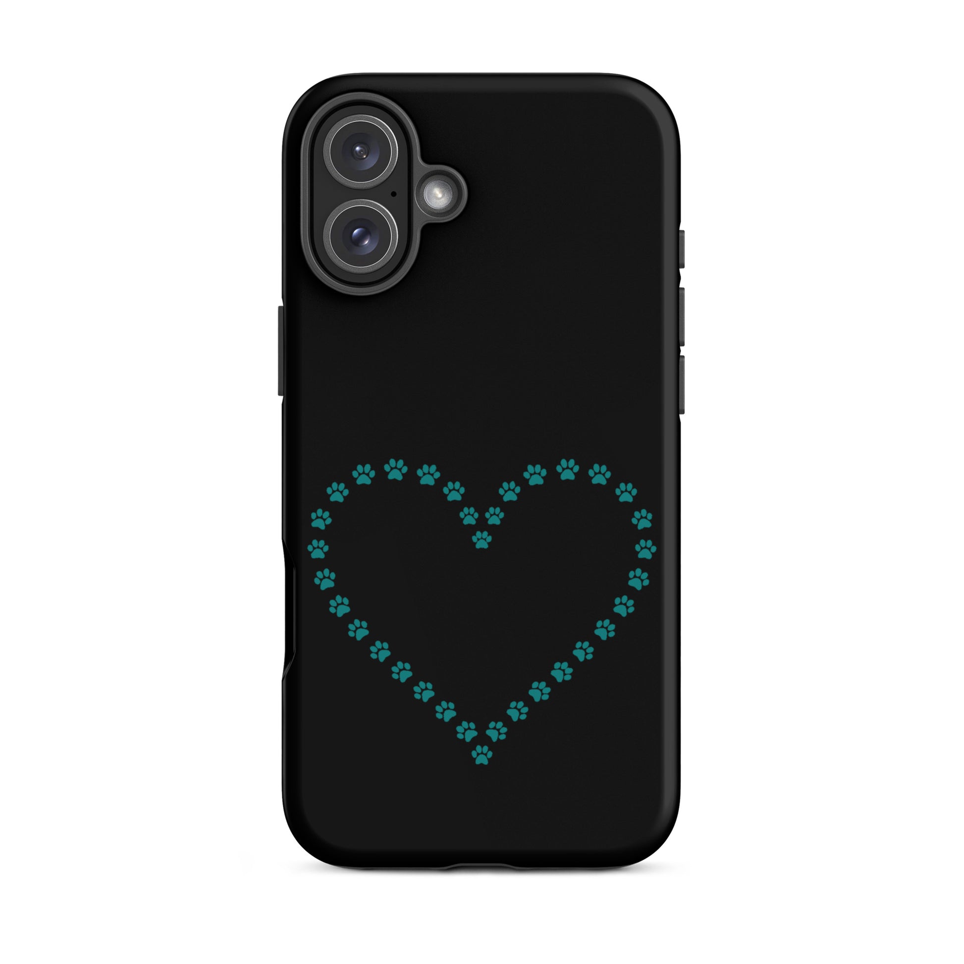 Phone Case for iPhone featuring cute paw print heart design for pet lovers.