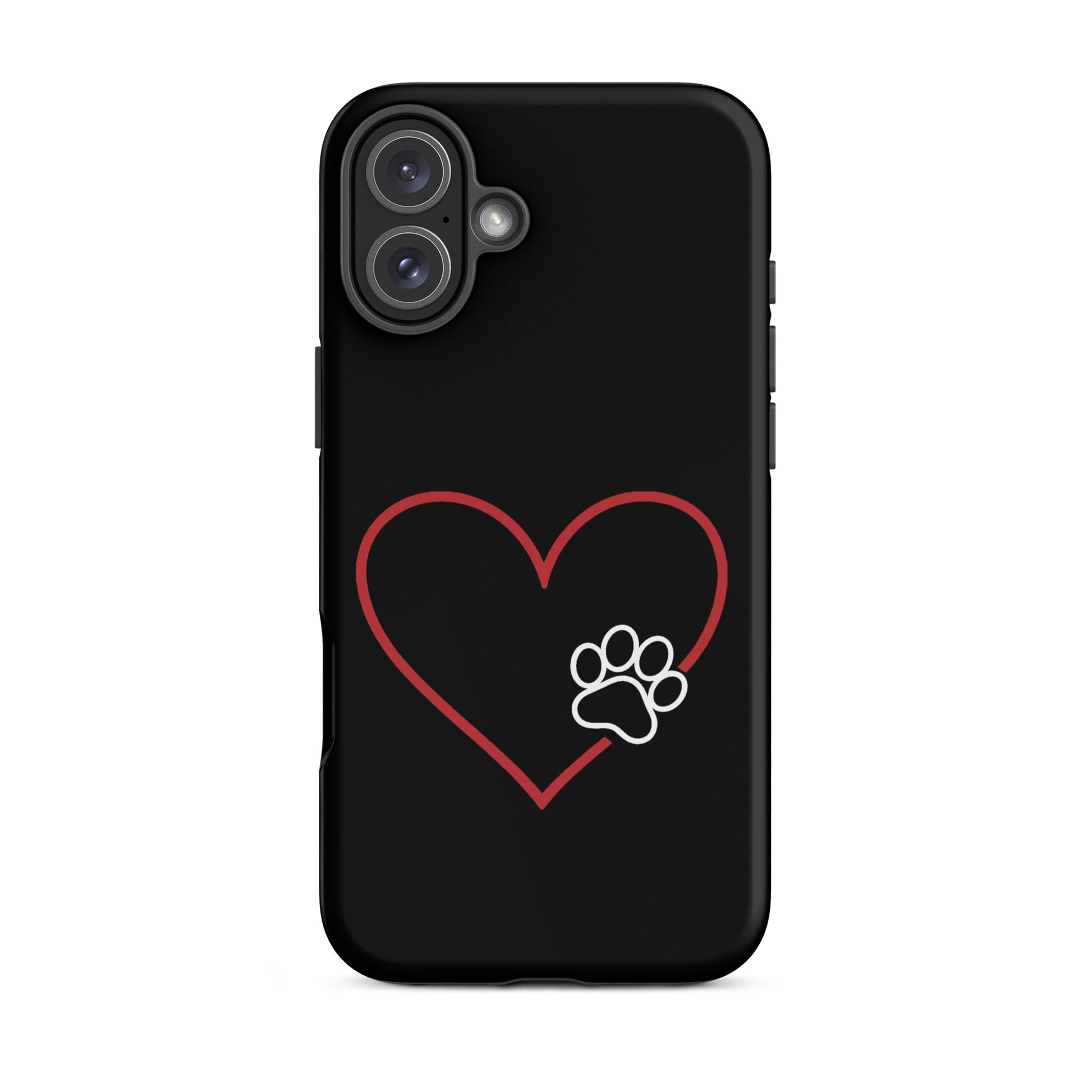 Phone Case for iPhone with heart and paw print design, perfect for pet lovers seeking style and protection.