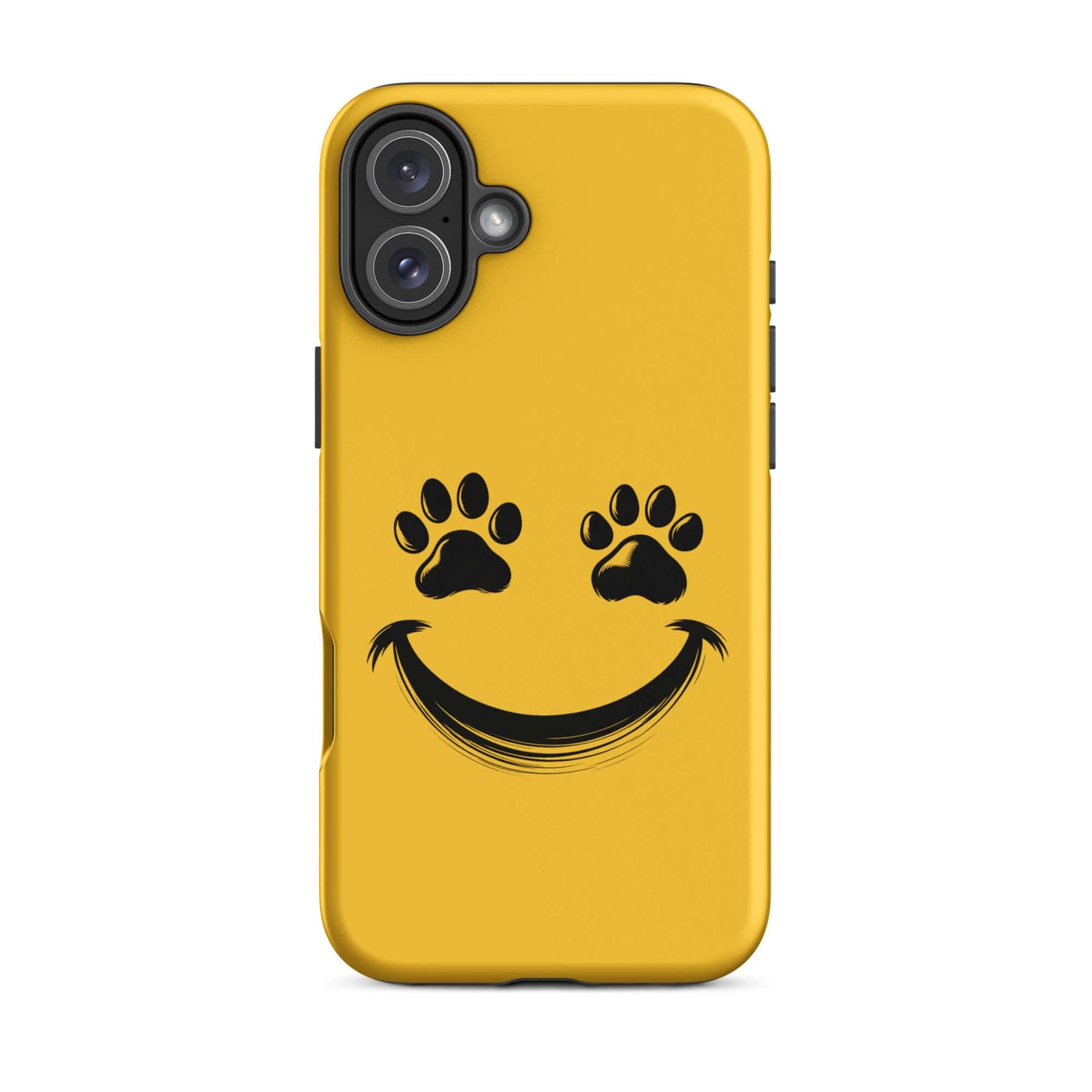 Phone Case with smiley paw print design for animal lovers, featuring durable protection for iPhone.