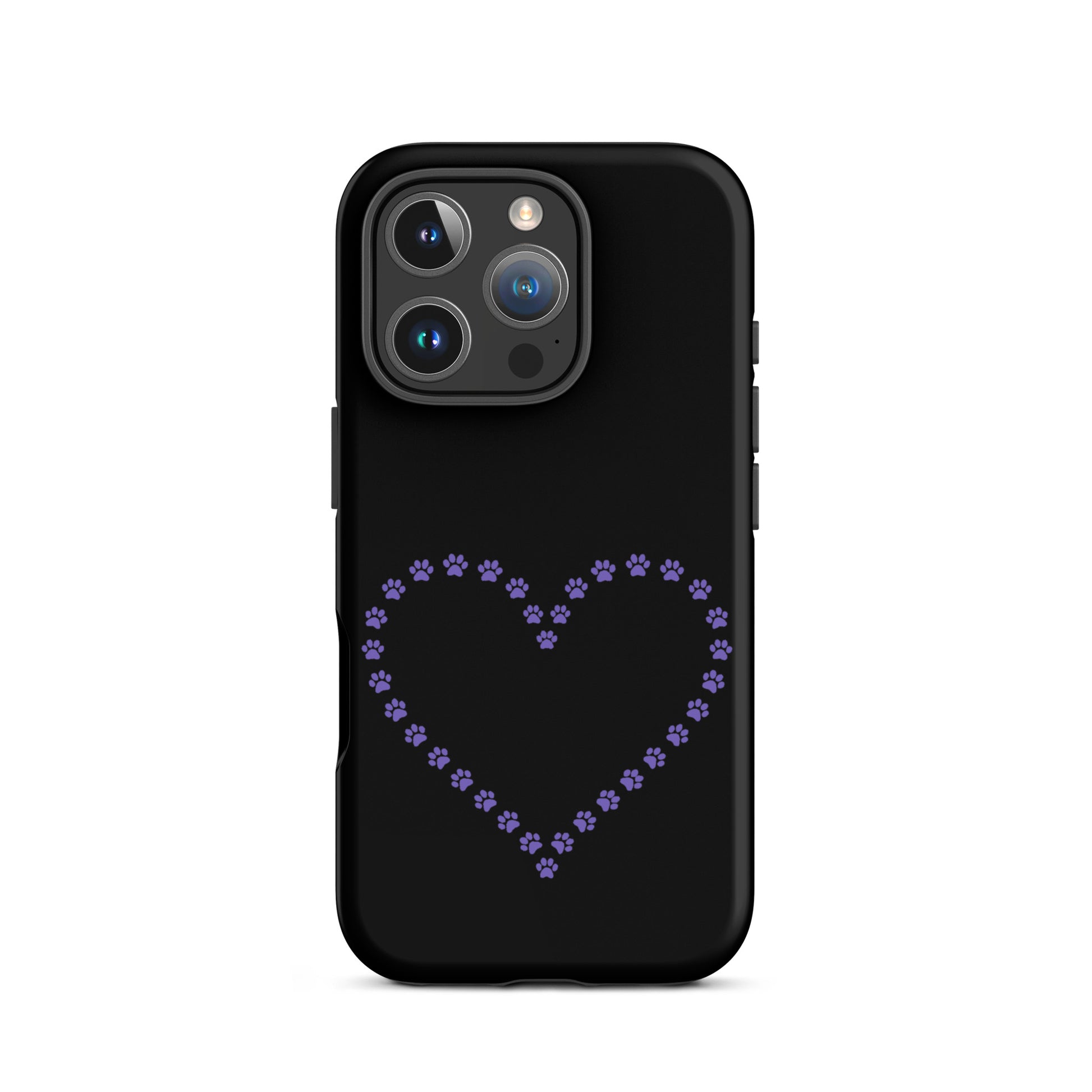 Phone Case featuring a cute paw print heart design for pet lovers, perfect for protecting your iPhone.