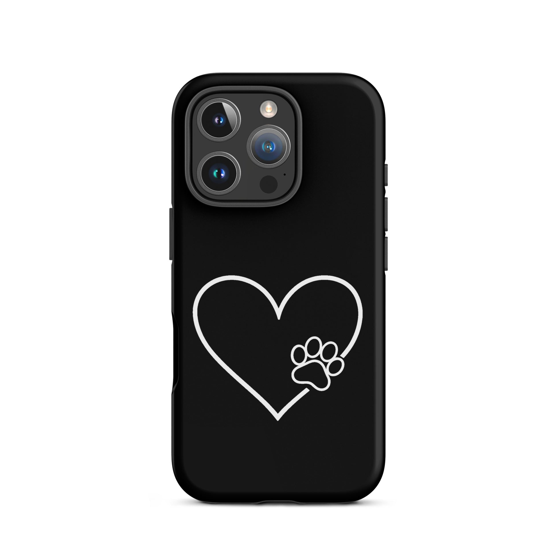 Phone Case for iPhone with heart and paw print design, perfect for stylish pet fans seeking protection and expression.
