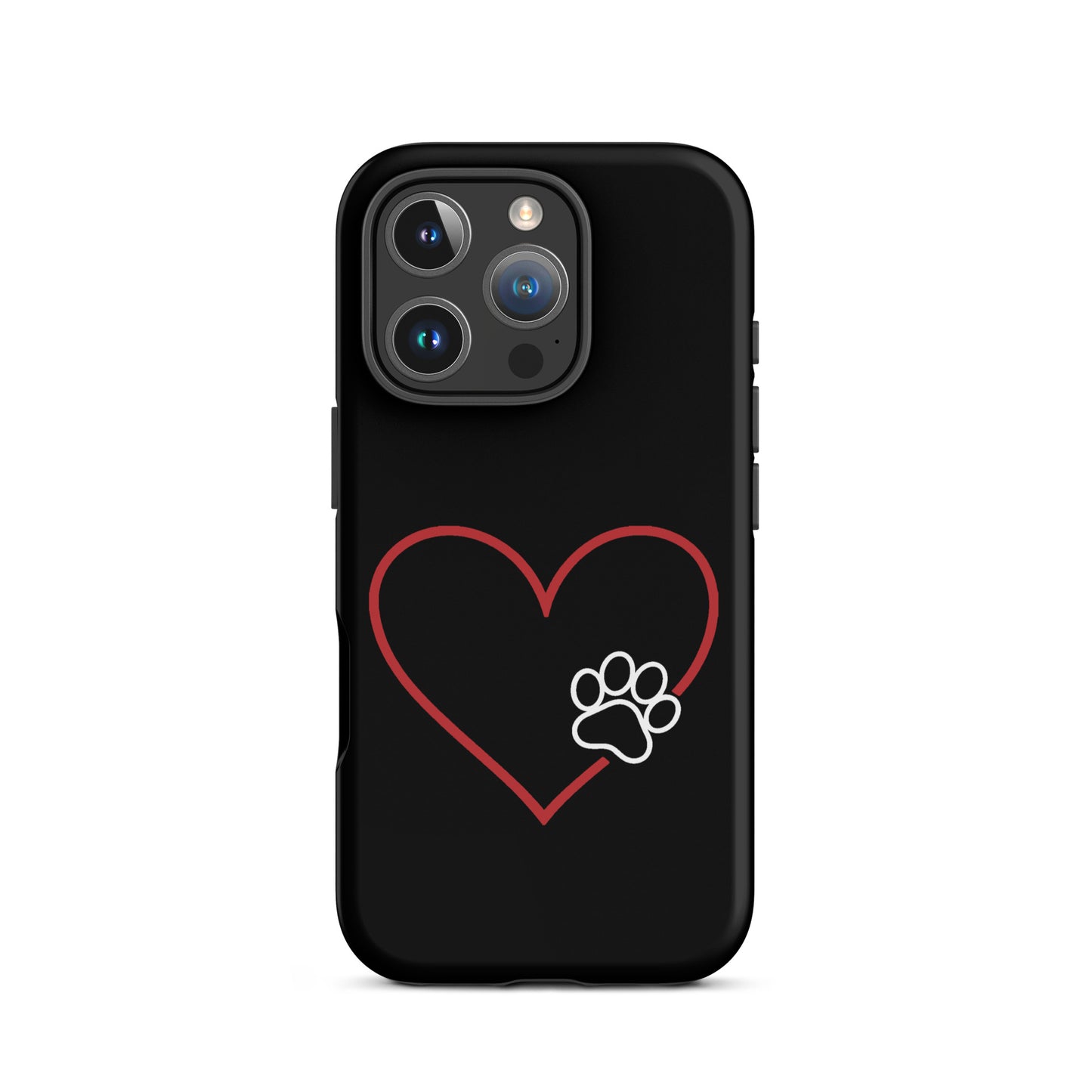 Phone Case for iPhone with elegant heart and paw print design, ideal for stylish pet fans seeking premium protection and heartfelt style.
