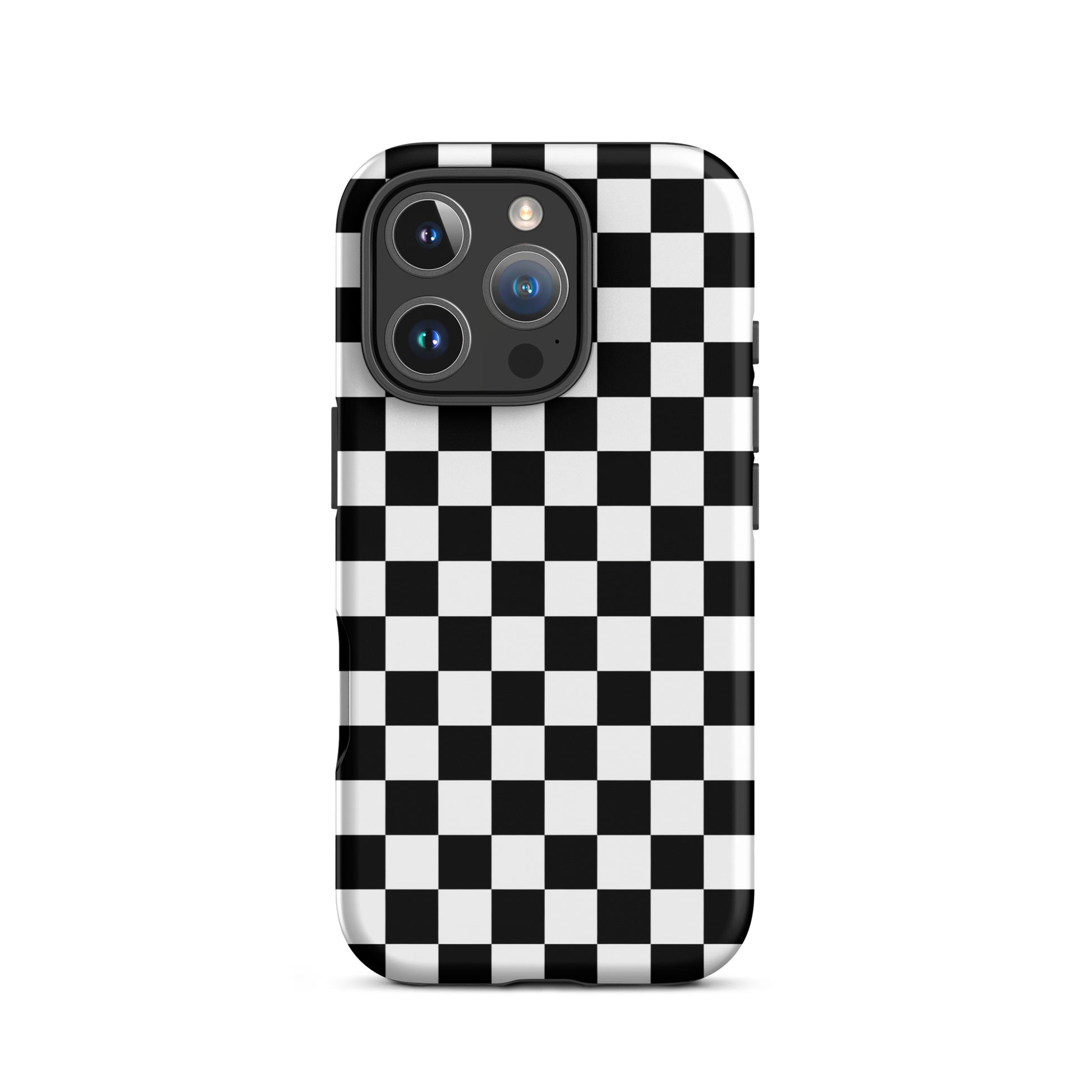 Phone Case for iPhone with bold checkered pattern, adding a playful racing vibe to your device.