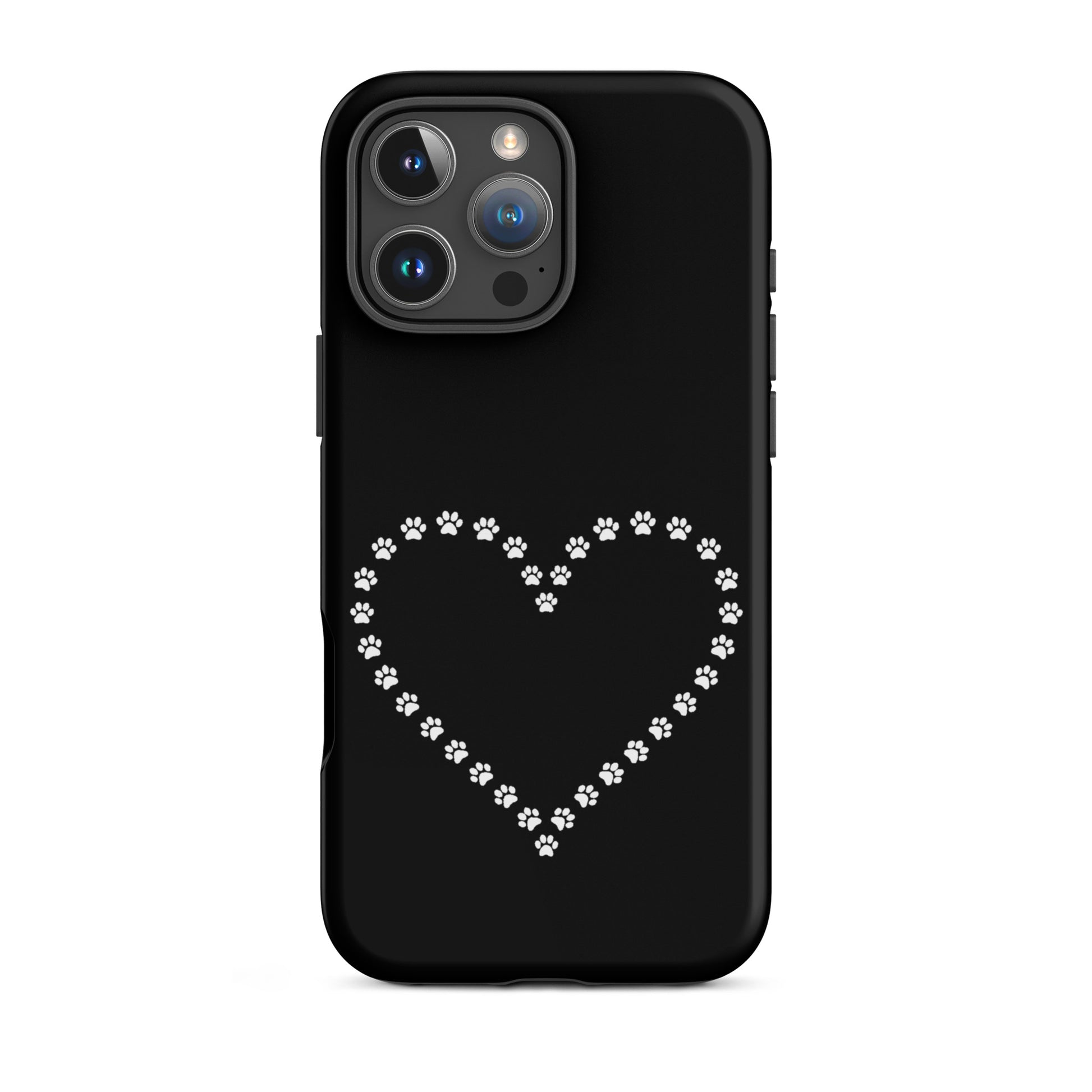 Phone Case for iPhone featuring a cute heart design made of paw prints, perfect for pet lovers.