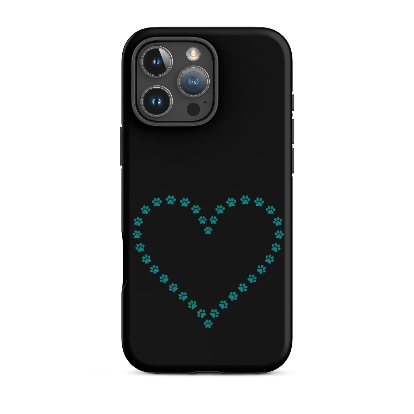 Phone Case showcasing a cute paw print heart design for pet lovers, perfect for iPhones.