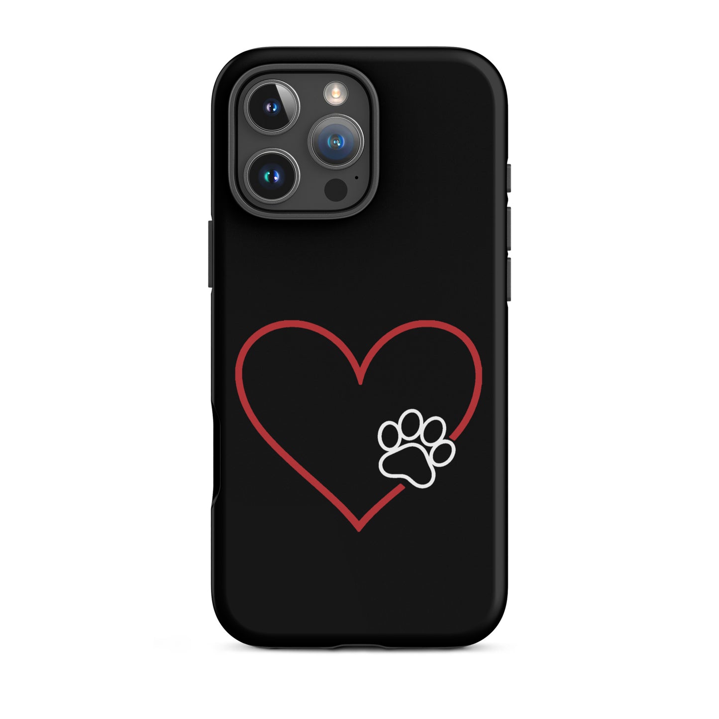 Phone Case with heart and paw print design for pet lovers, offering stylish protection for iPhone. Perfect for dog and cat enthusiasts.
