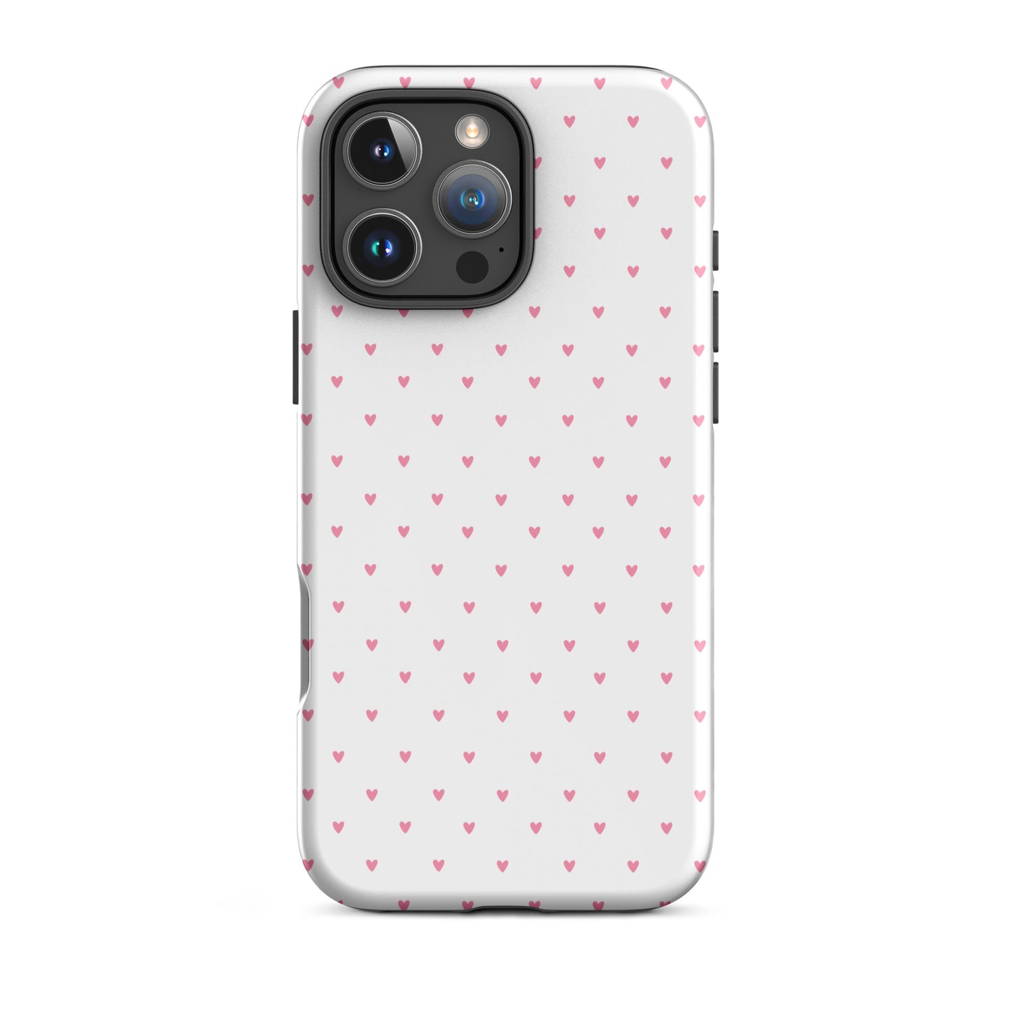 Phone Case for iPhone with playful heart-dot design on a stylish background, perfect blend of cute and modern style.