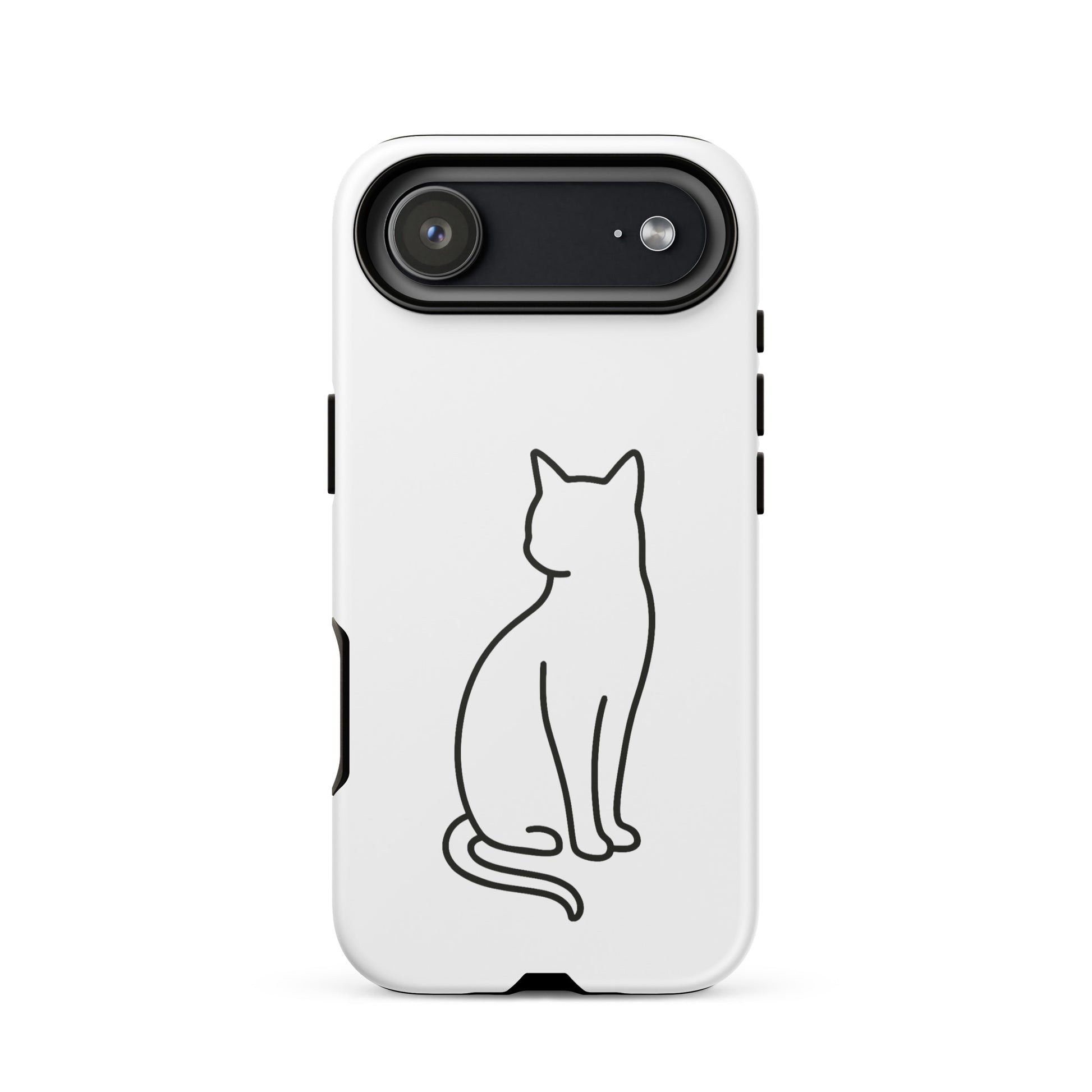 iPhone Case with minimalist sitting cat design, perfect for modern pet lovers seeking style and protection.