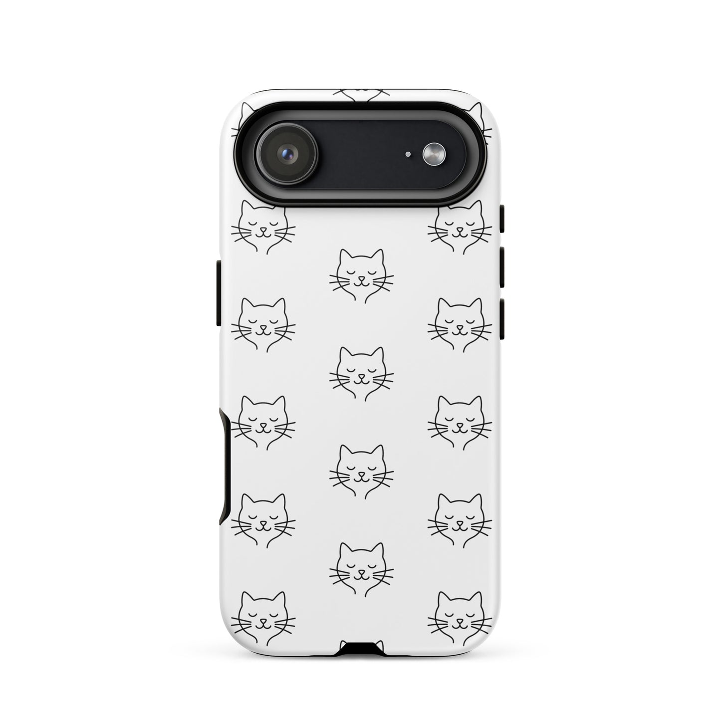 Phone Case for iPhone featuring a cute minimalist cat pattern design.