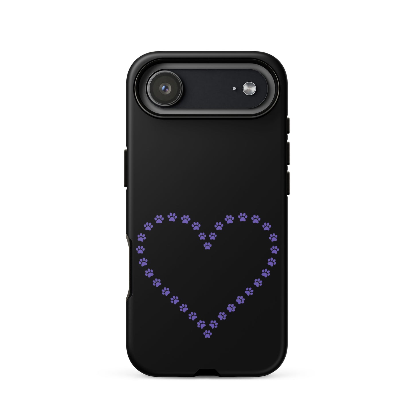 Phone Case for iPhone featuring a cute heart design made of paw prints, perfect for pet lovers.