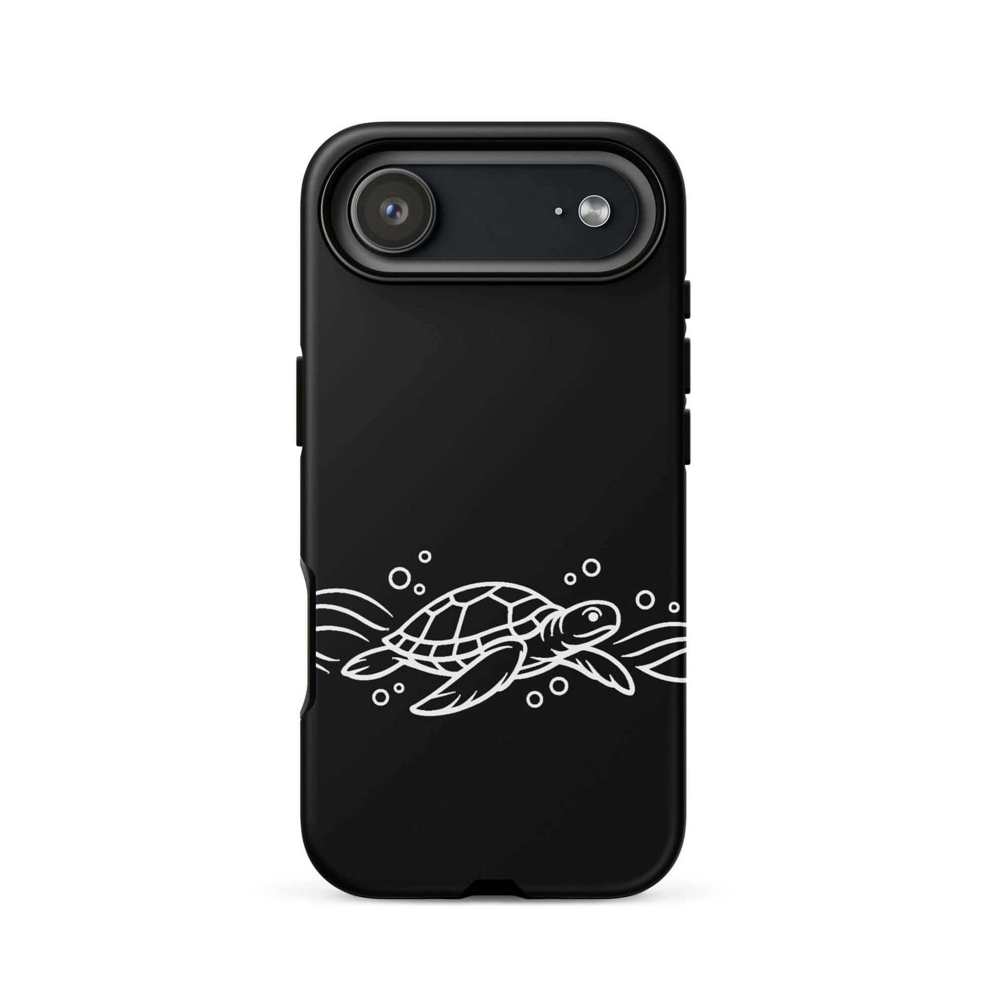 Phone Case for iPhone featuring a minimalist sea turtle design and abstract waves, perfect for marine enthusiasts.