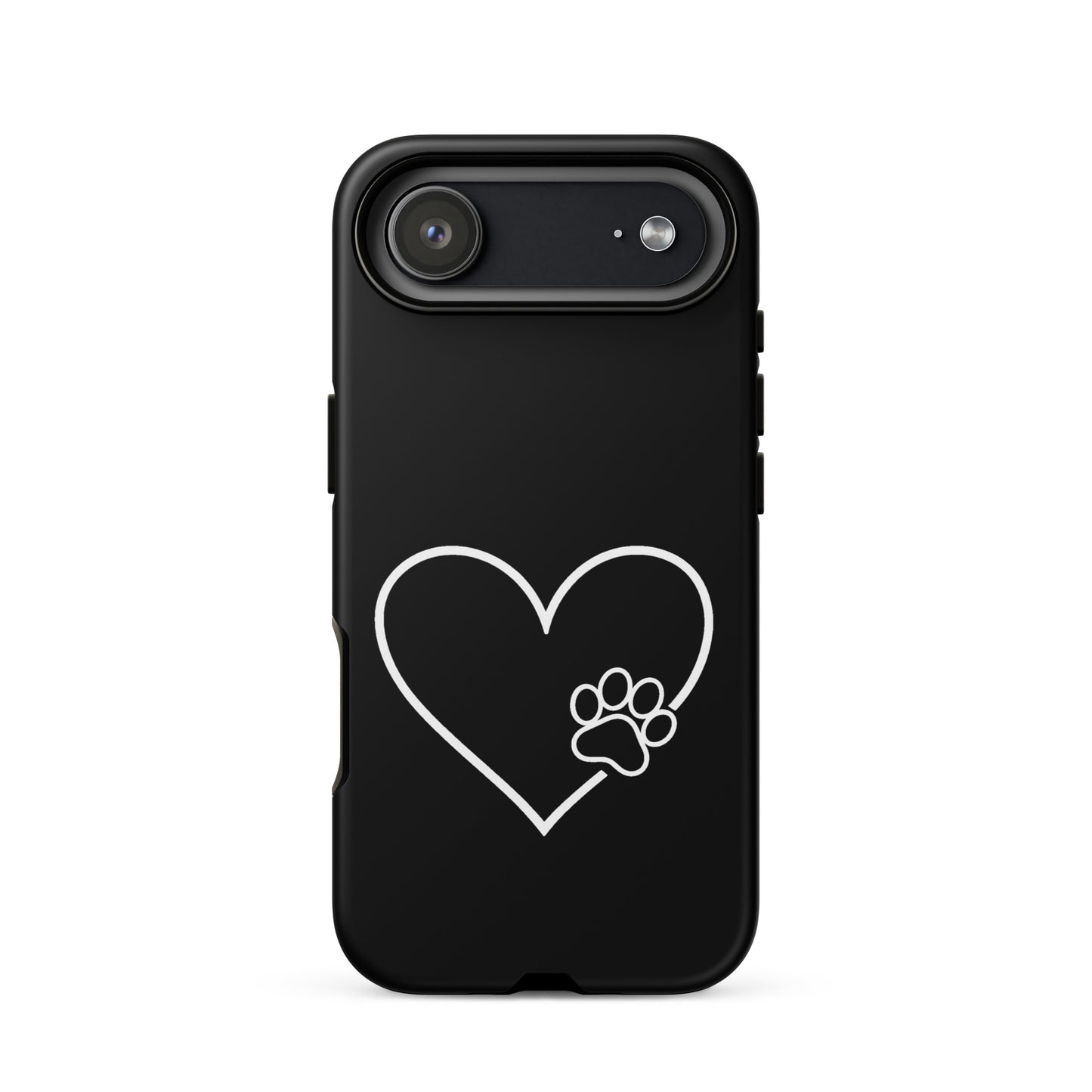 Phone Case for iPhone featuring elegant heart and paw print design for stylish pet fans.