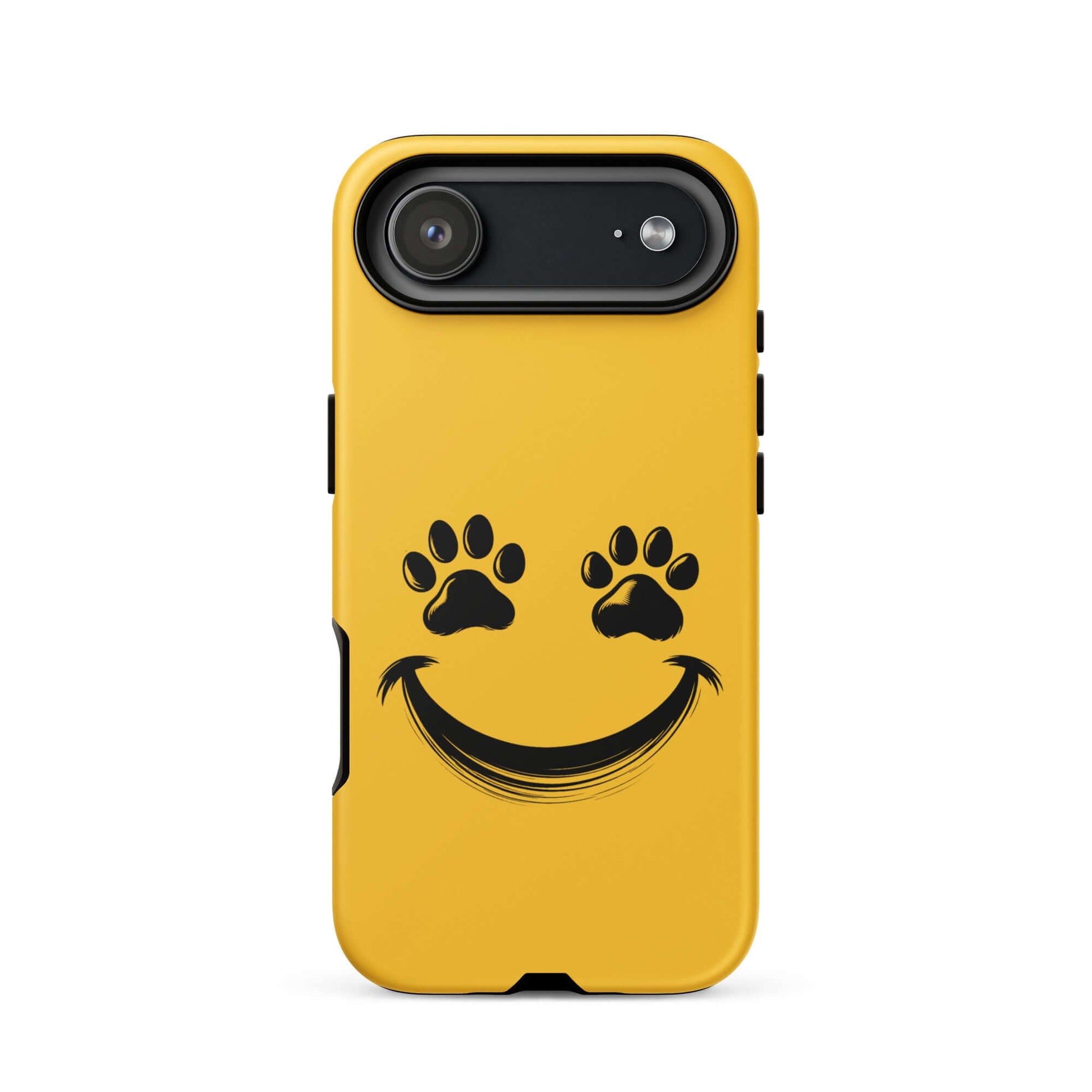 Phone Case for iPhone with smiley paw print face design, perfect for playful pet lovers and animal enthusiasts.