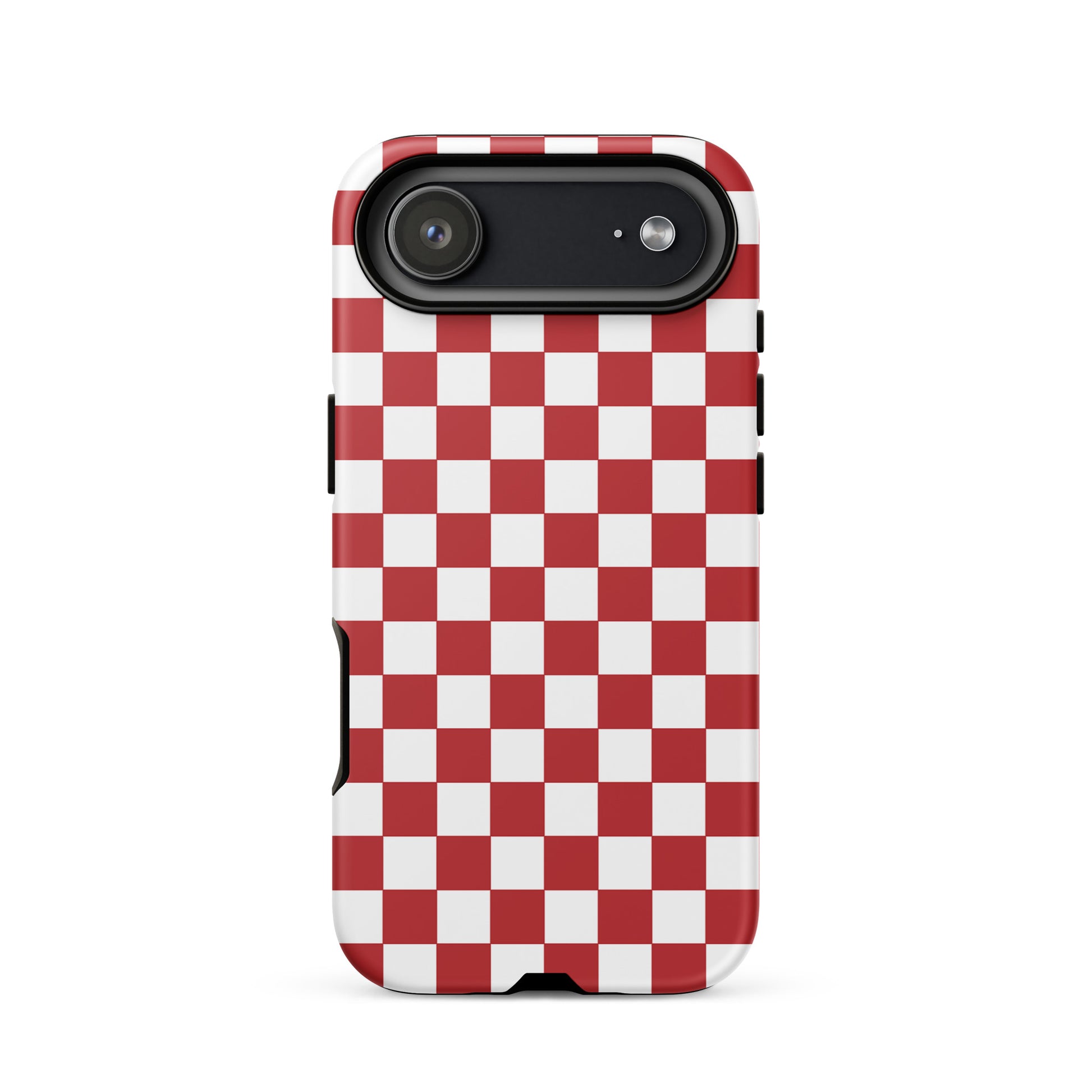 Phone Case for iPhone with crimson red checkered design