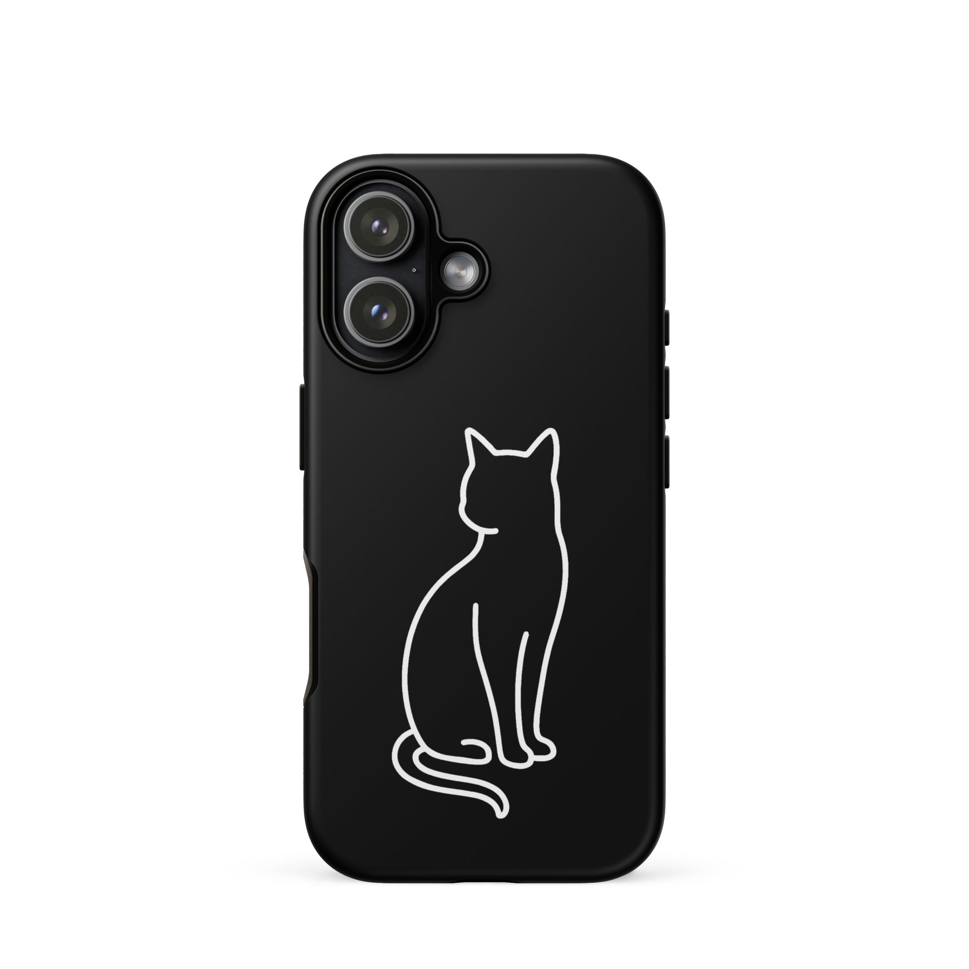 Phone Case for iPhone featuring a minimalist cat design, perfect for modern pet lovers.