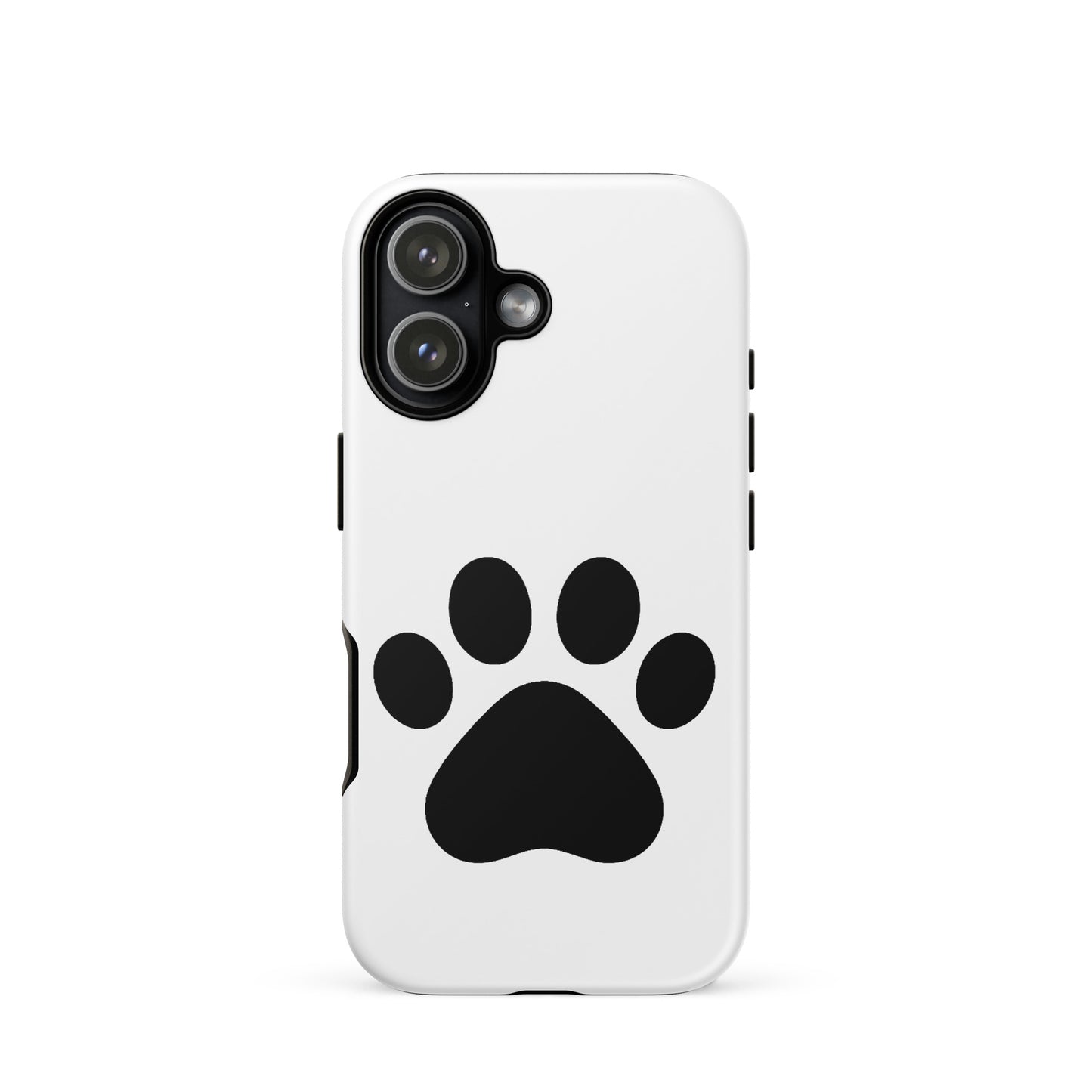 Phone Case for iPhone with simple black paw print design for pet lovers.
