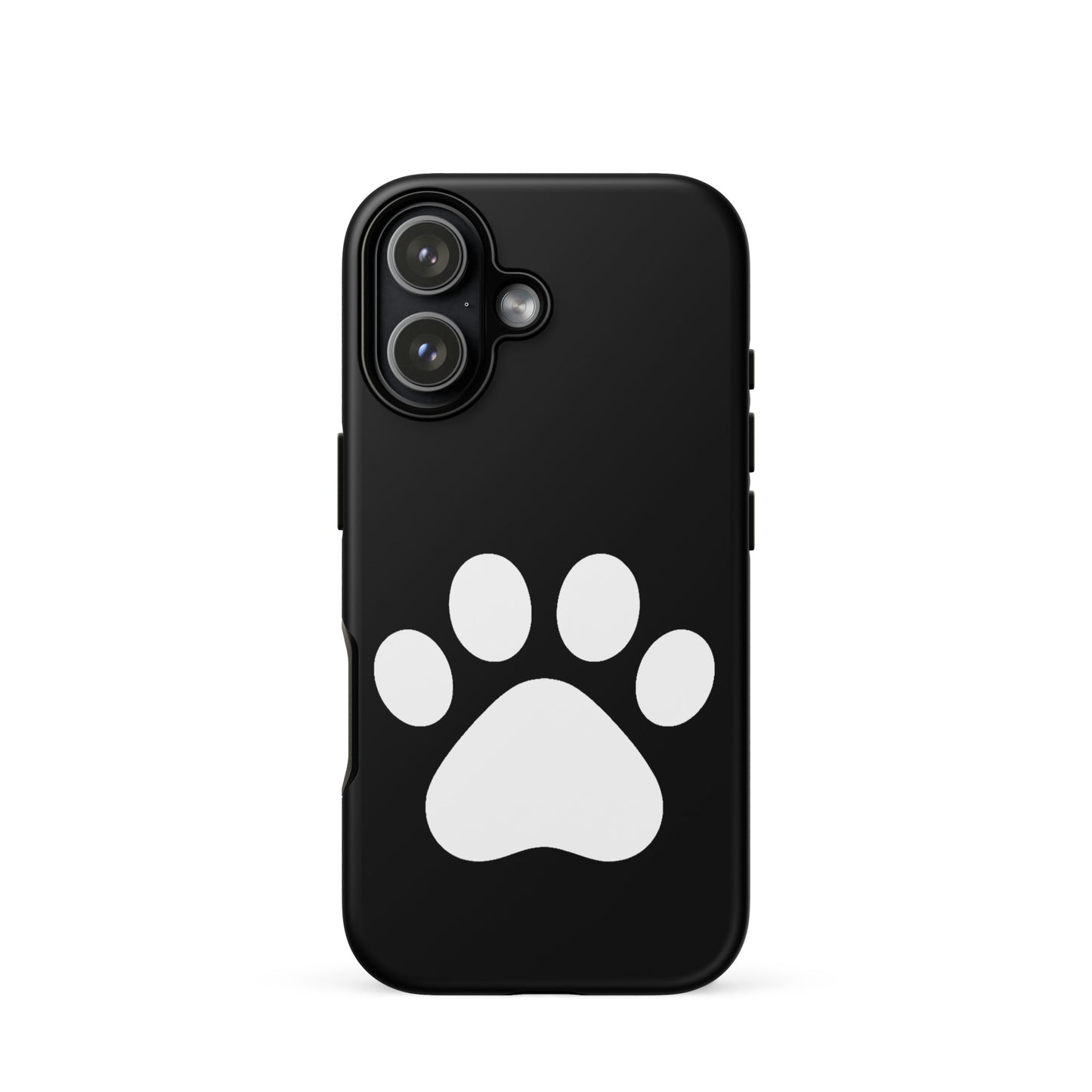 Phone Case for iPhone featuring a minimalist white paw print design, perfect for pet lovers.