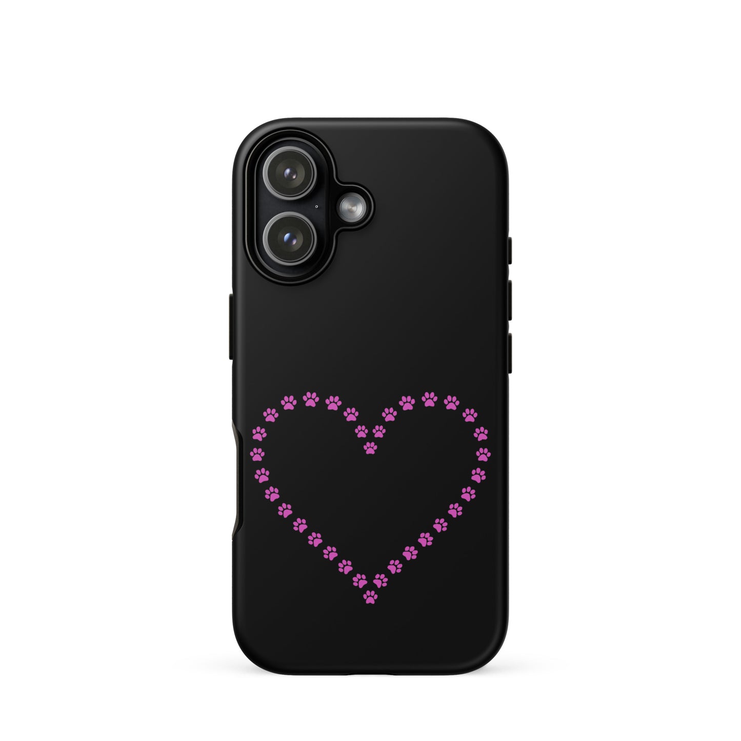 Phone Case for iPhone featuring cute pink paw print heart design, perfect for pet lovers.