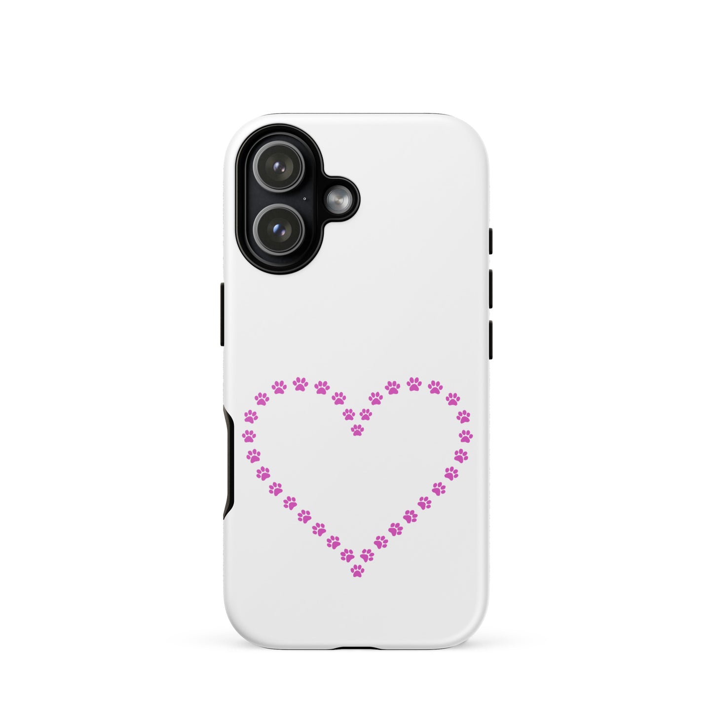 Phone Case for iPhone featuring cute paw print heart design for pet lovers.