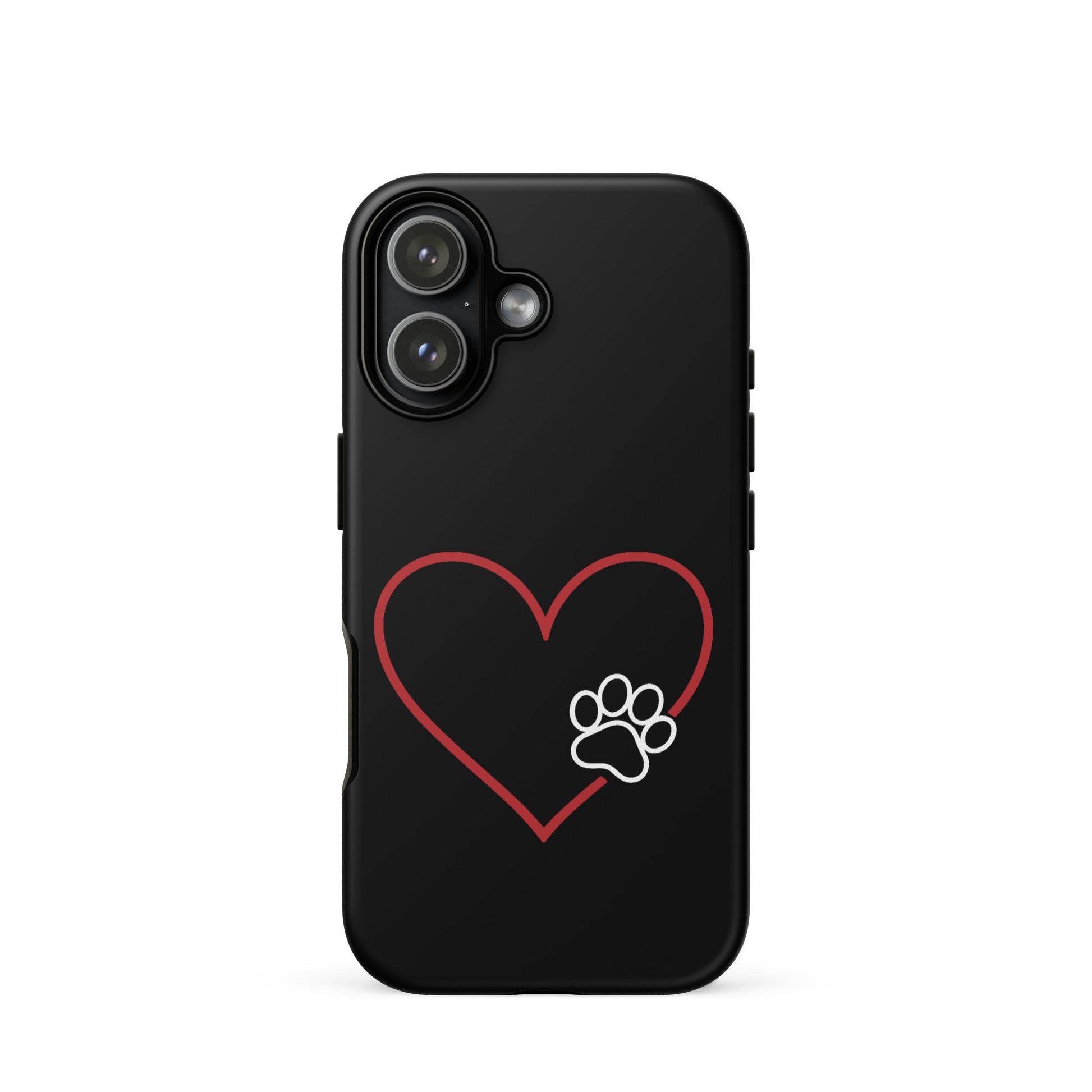 Phone Case for iPhone with heart and paw print design, perfect for pet lovers. Stylish and protective accessory for iPhone users.