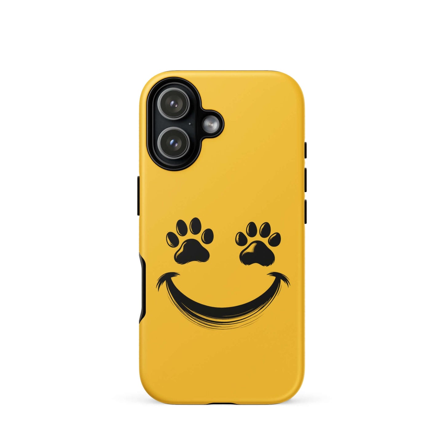 Phone Case for iPhone with smiley paw print face design, perfect for playful pet lovers and animal enthusiasts, offering vibrant style and durability.