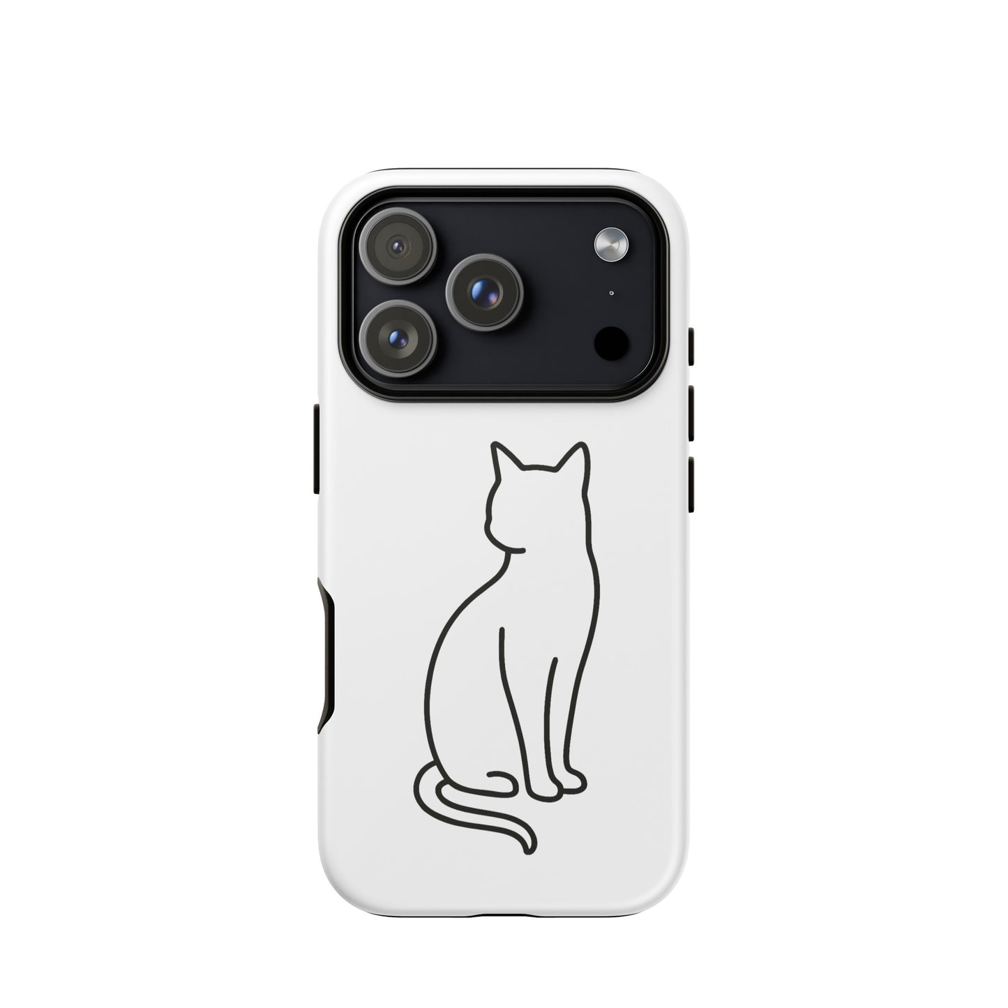 iPhone Case with minimalist sitting cat design, perfect for modern pet lovers, providing stylish protection for devices.