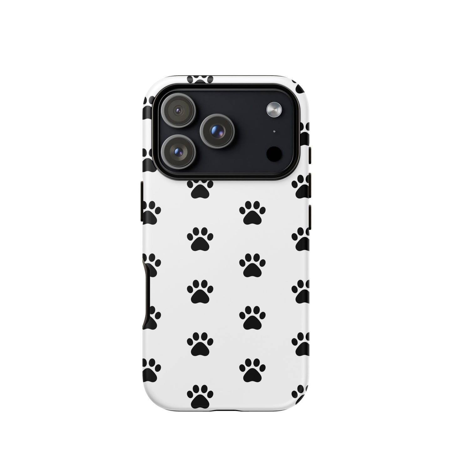 Phone Case for iPhone with stylish black paw print design, perfect for pet lovers and furry companion enthusiasts.