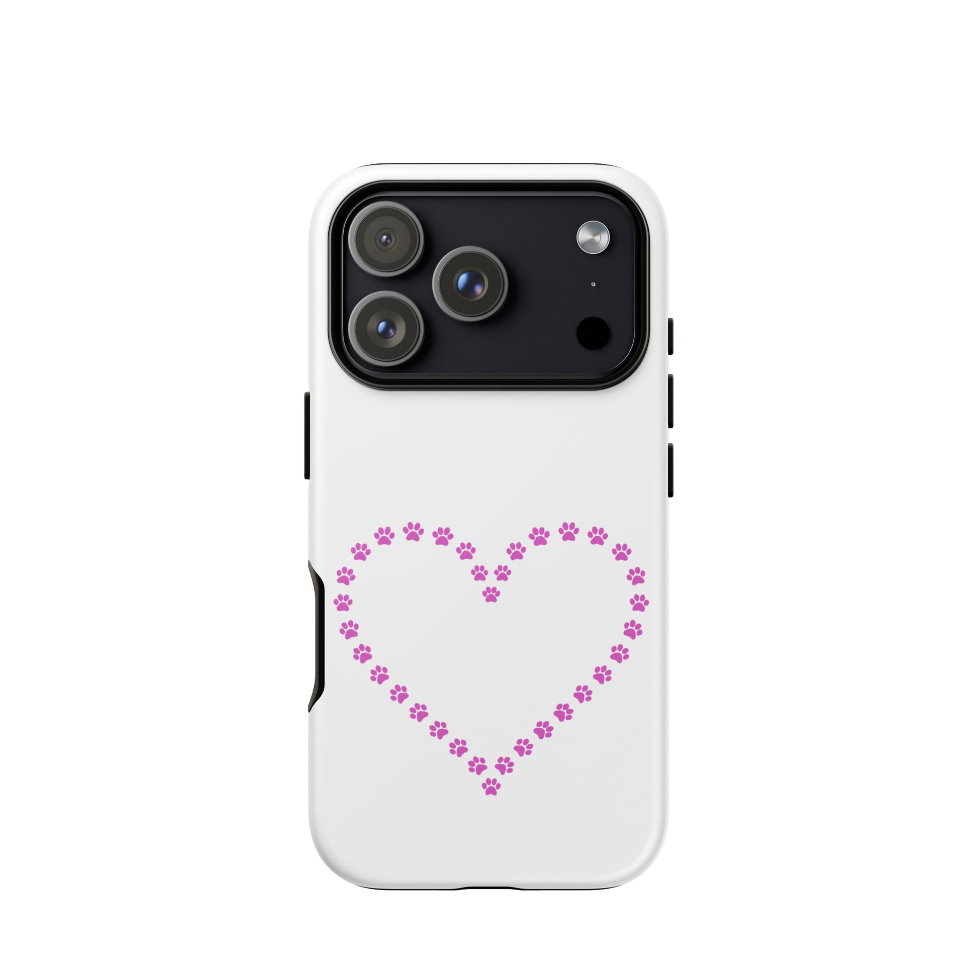 Phone Case for iPhone featuring a cute paw print heart design perfect for pet lovers.