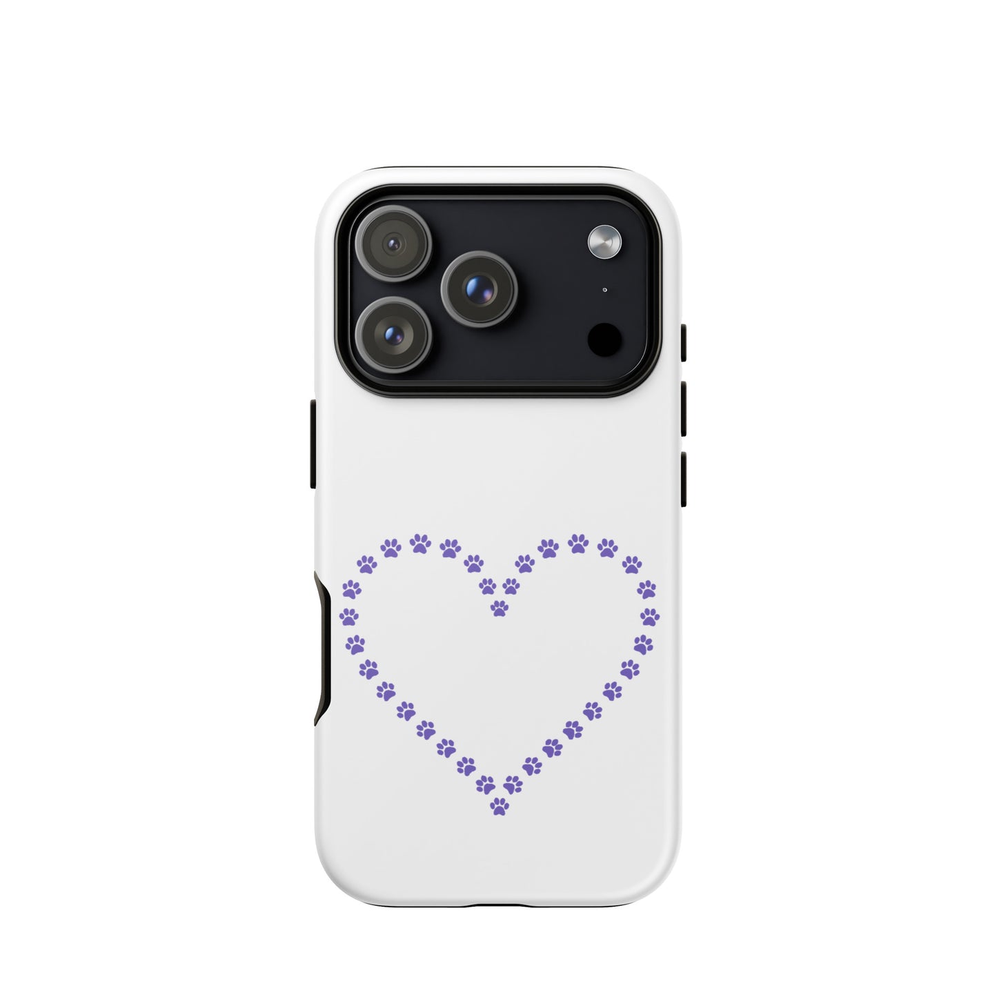 Phone Case: Cute paw print heart design perfect for pet lovers and animal enthusiasts.