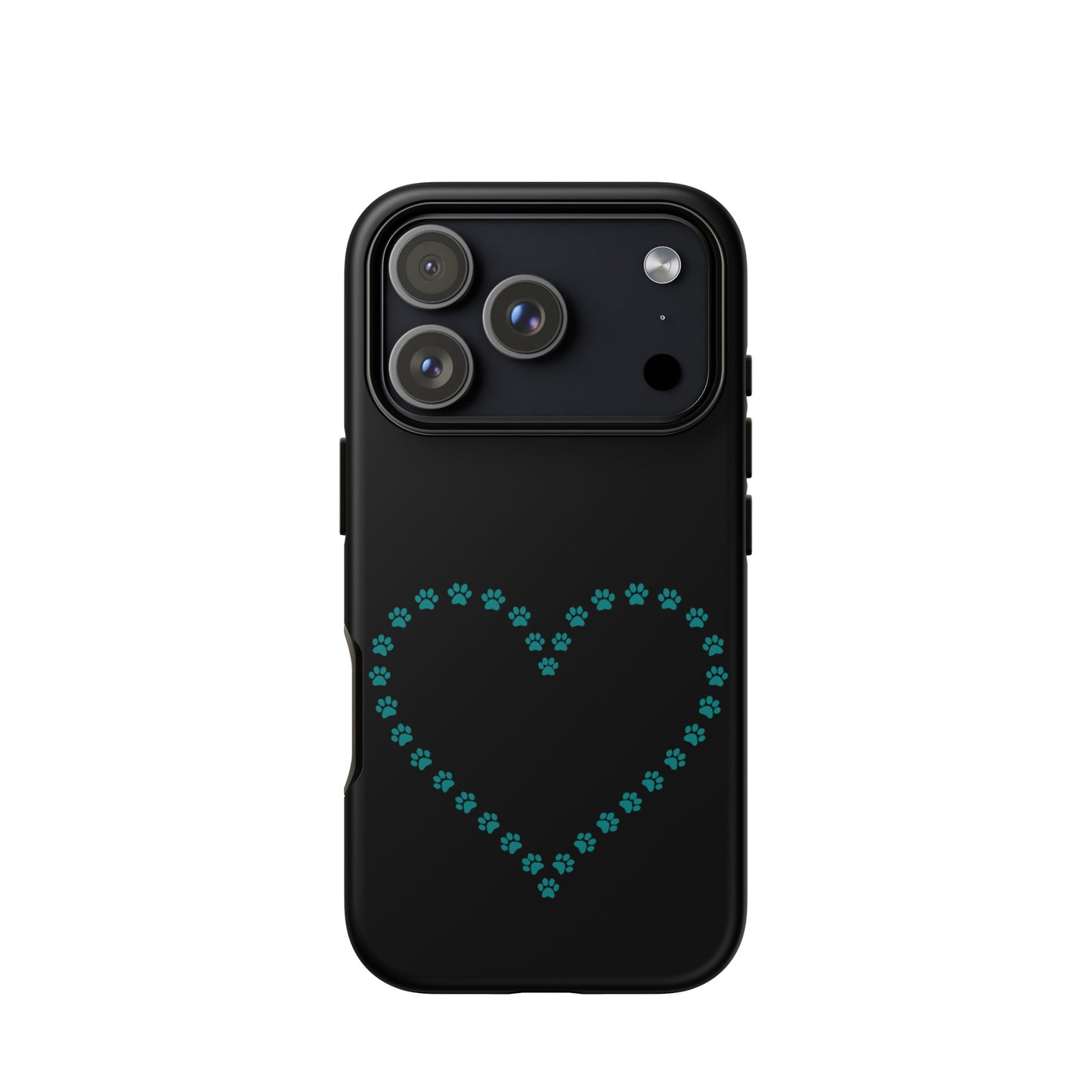 Phone Case for iPhone featuring cute paw print heart design for pet lovers.