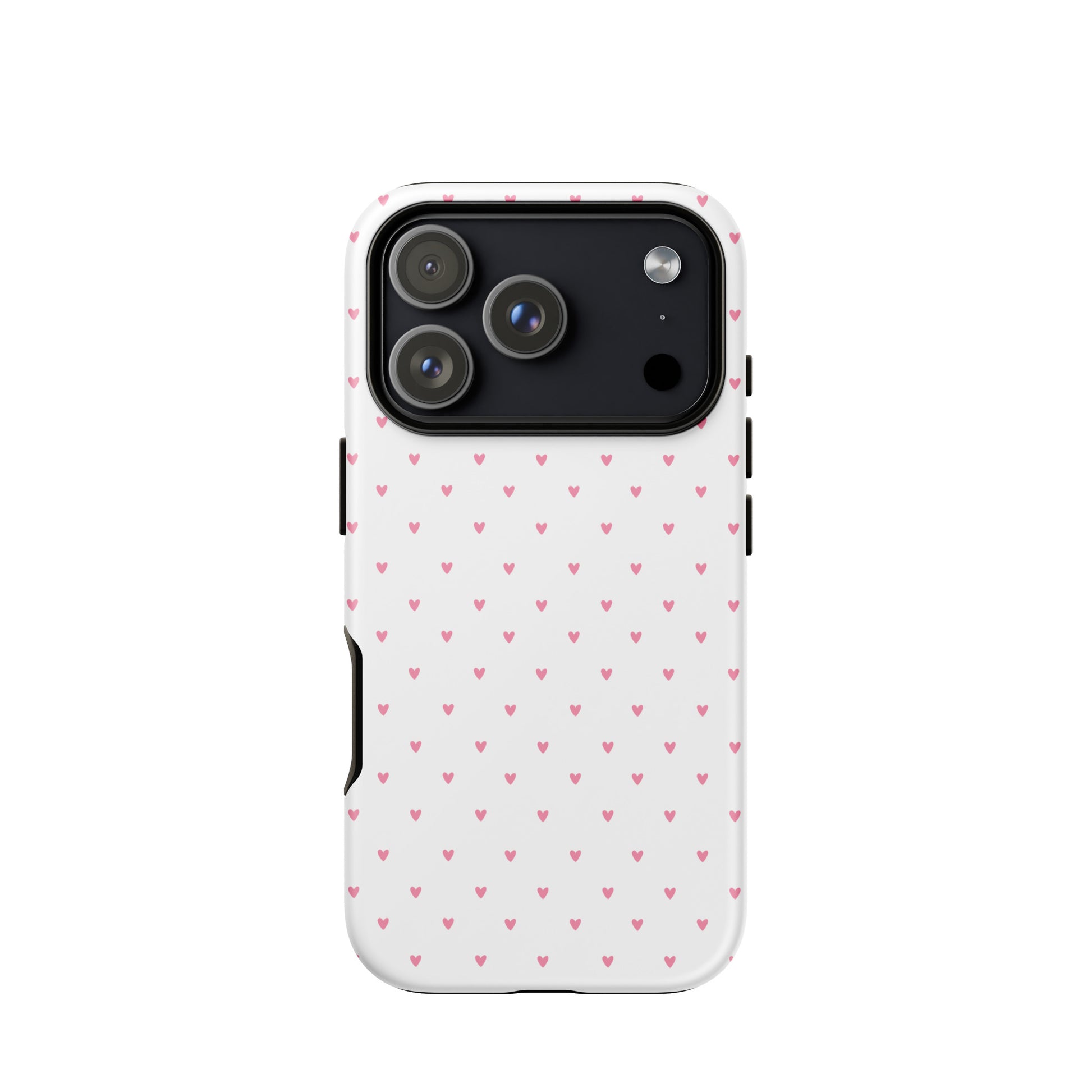 Phone Case for iPhone with heart-dot pattern, playful and stylish design with tiny hearts on a bold background. Perfect blend of cute and modern.