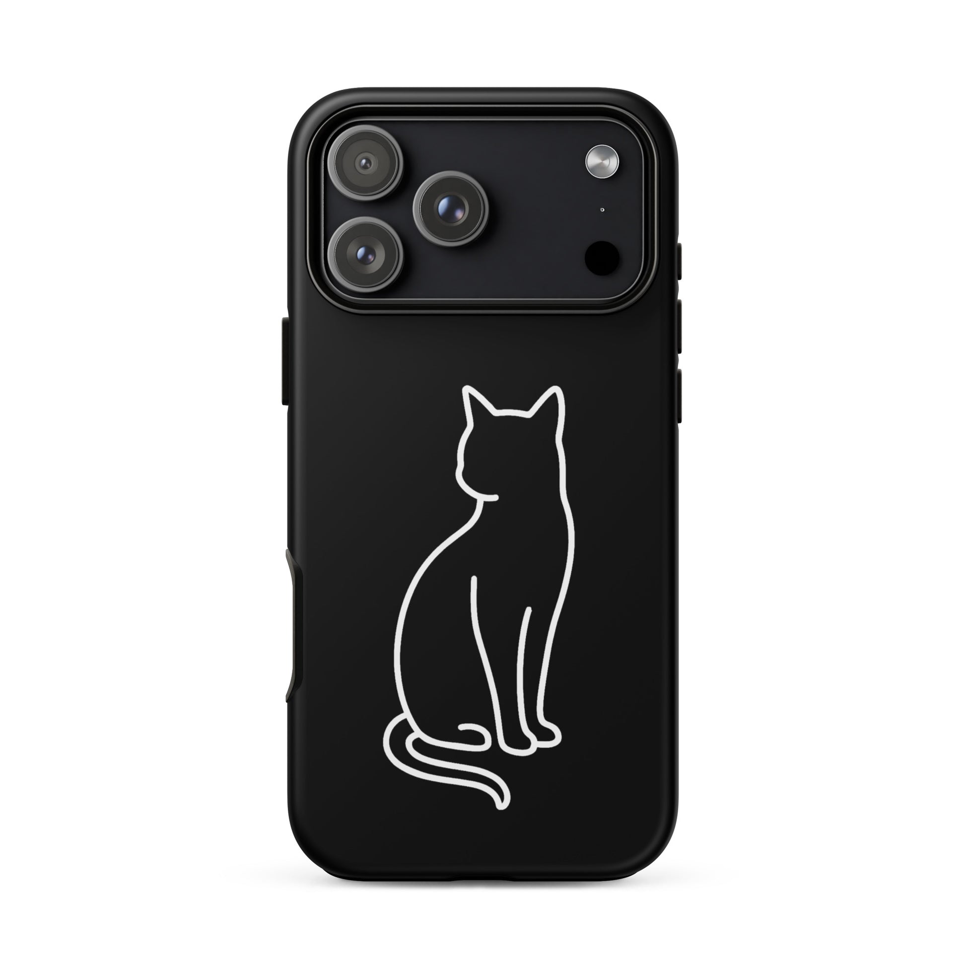 Phone Case for iPhone with minimalist cat design, perfect for modern pet lovers.