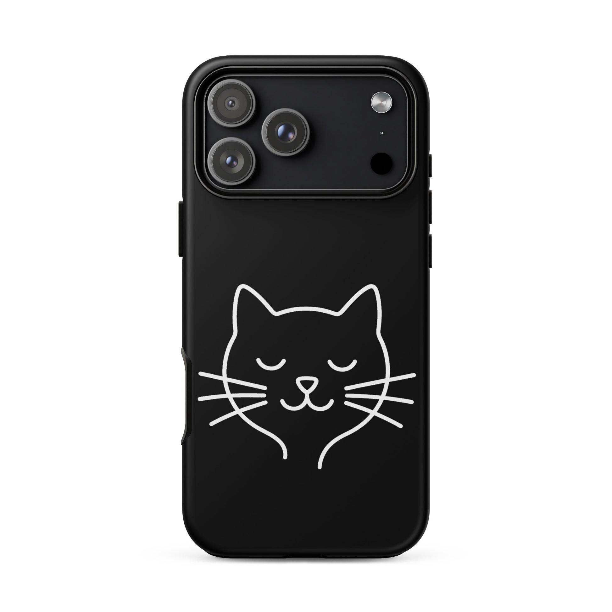 Phone Case for iPhone featuring cute minimalist cat line art design, perfect for cat lovers.