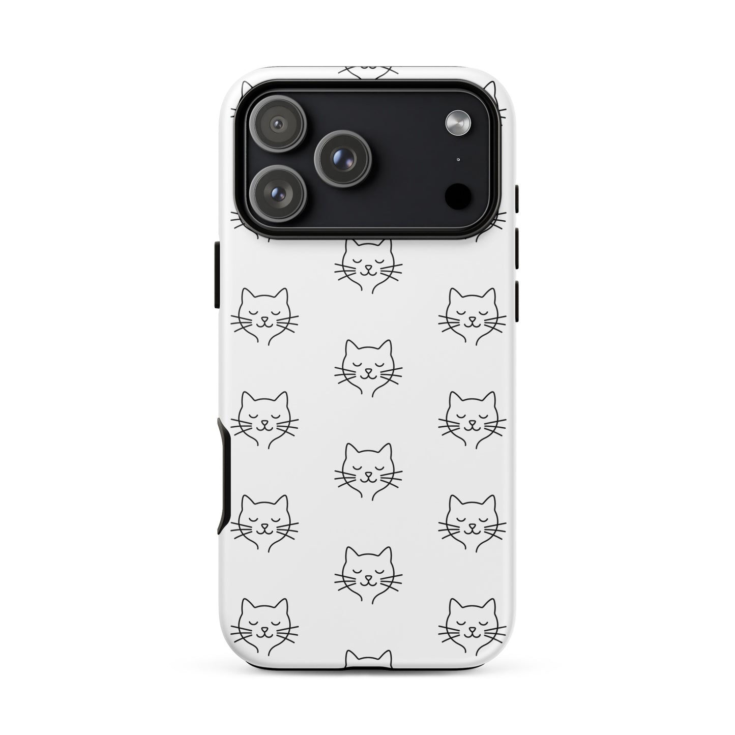 Phone Case for iPhone featuring a cute minimalist cat pattern design, combining style and protection.