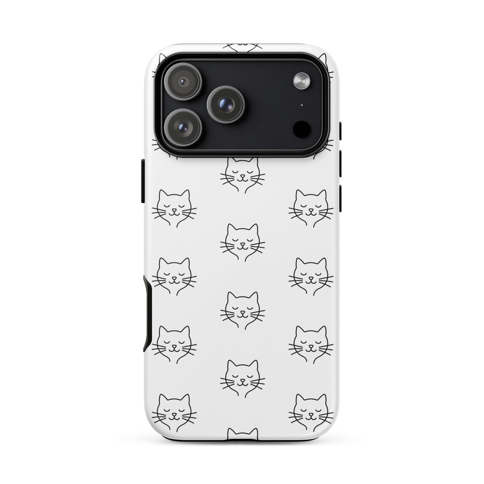 Phone Case for iPhone featuring a cute minimalist cat pattern design, combining style and protection.