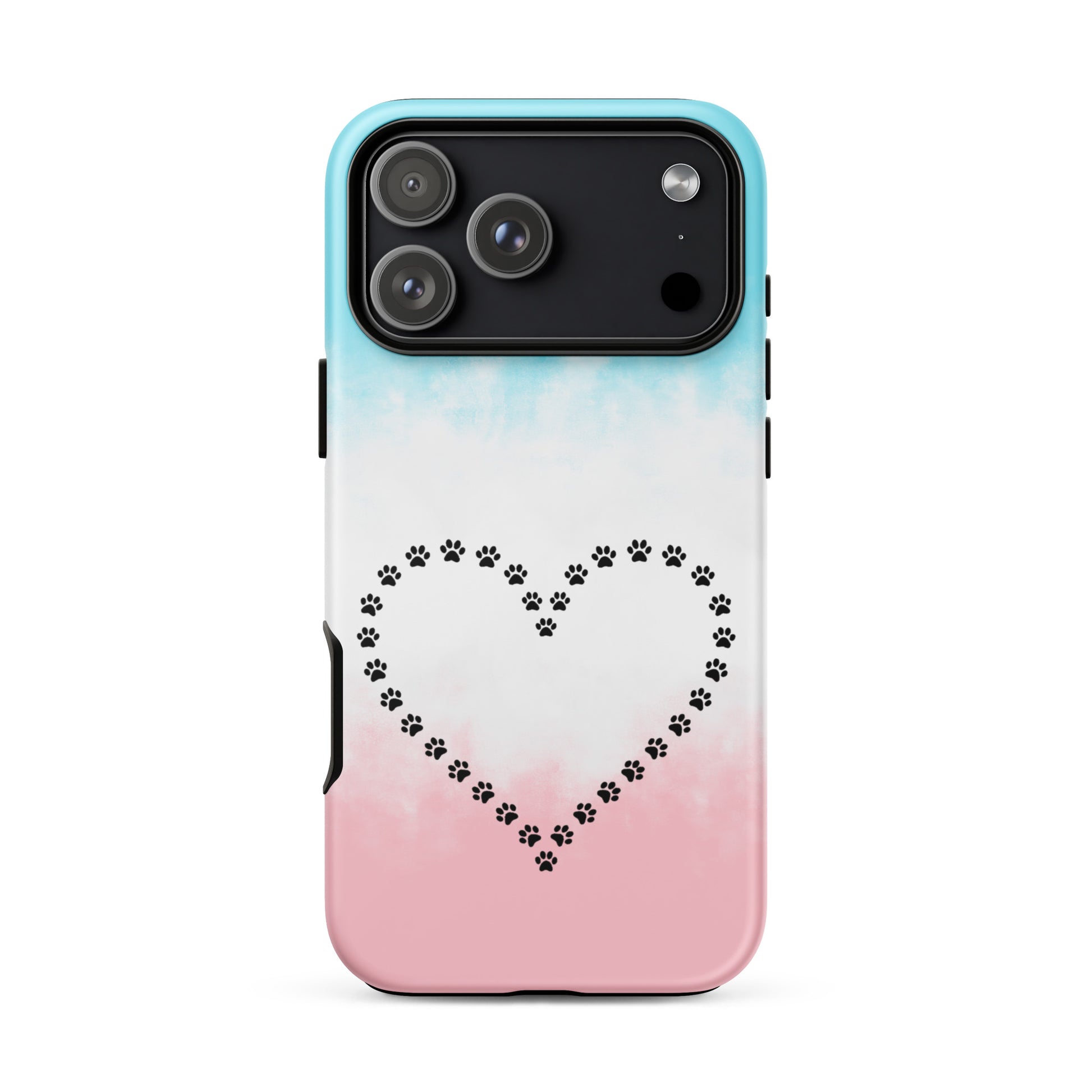 Phone Case for iPhone featuring a paw print heart design, perfect for pet lovers and durable protection.