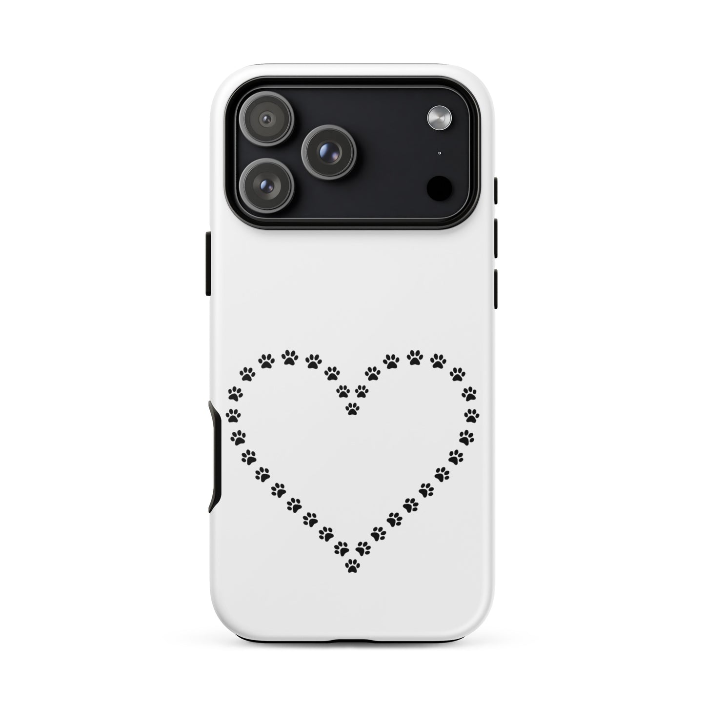 Phone Case for iPhone with cute paw print heart design for pet lovers, showcasing charm and protection.