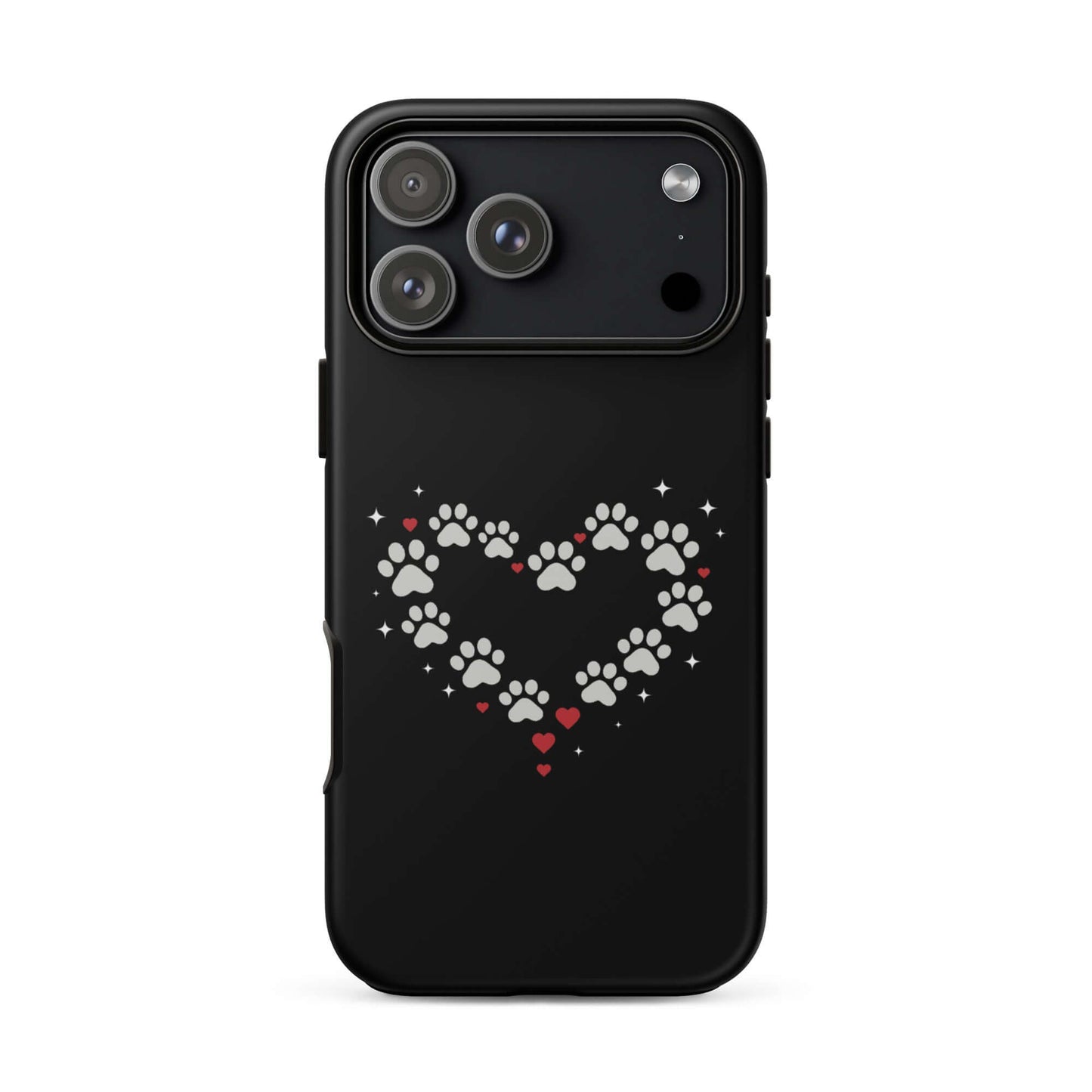 Phone Case for iPhone featuring paw-print heart design, perfect for pet lovers.
