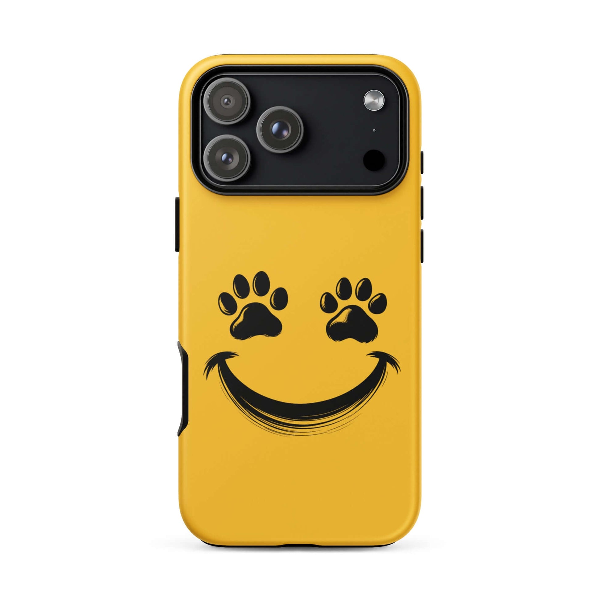 Phone Case for iPhone with smiley paw print face design, perfect for playful pet lovers and animal enthusiasts.