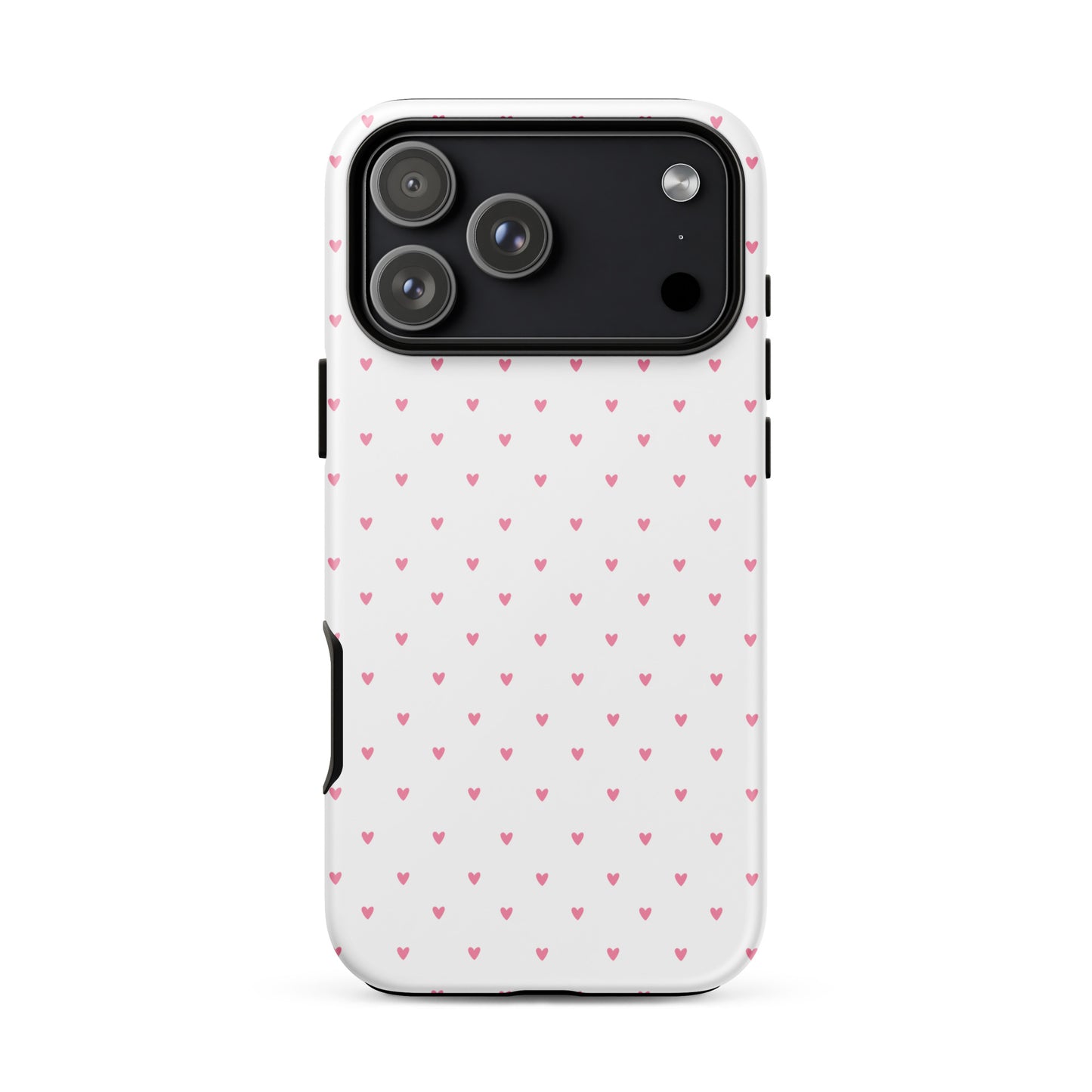 Phone Case for iPhone with Heart-Dot Pattern in playful polka-dot style, featuring adorable hearts on a bold background, cute and stylish design.